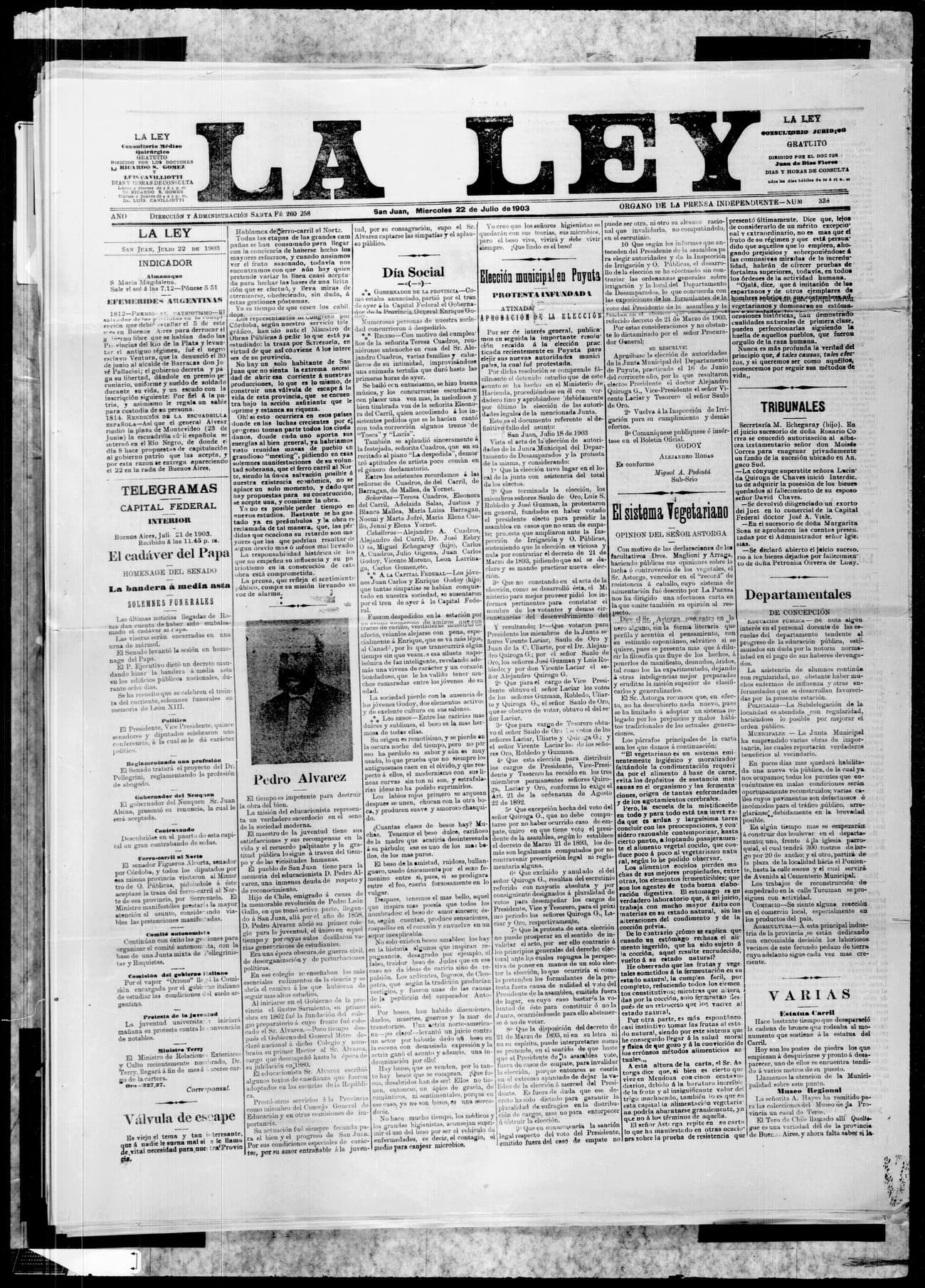 Portada · 22 de Julio de 1903