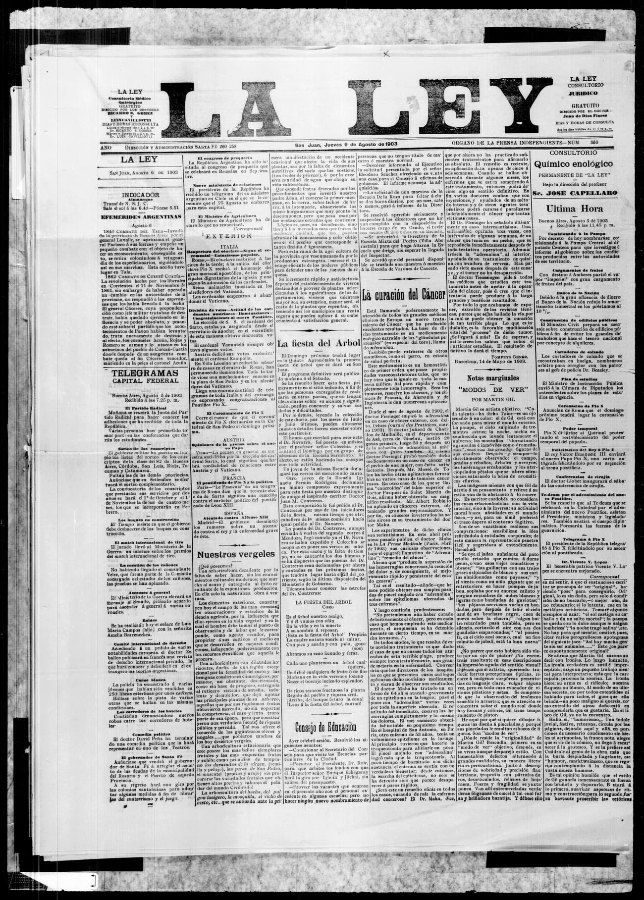 Portada · 6 de Agosto de 1903