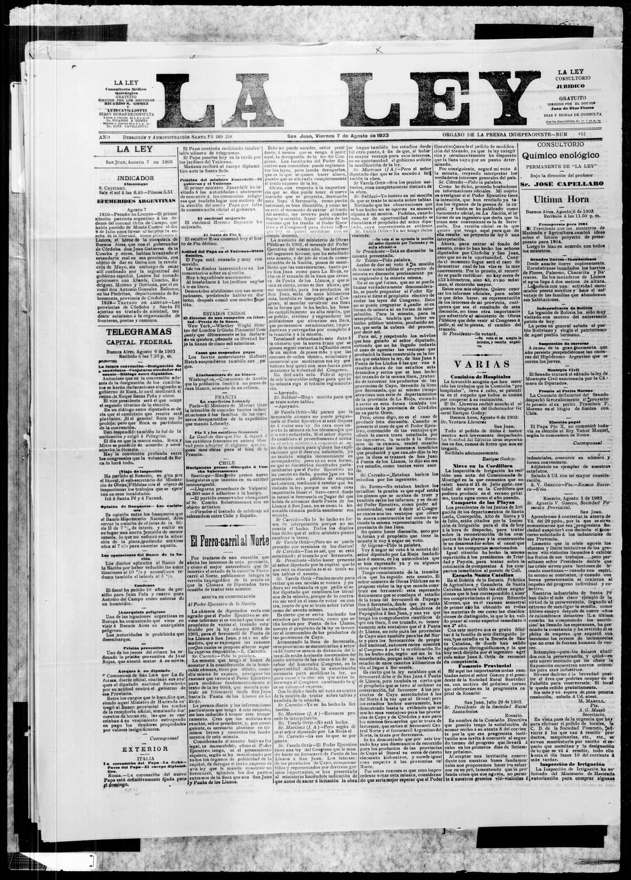 Portada · 7 de Agosto de 1903