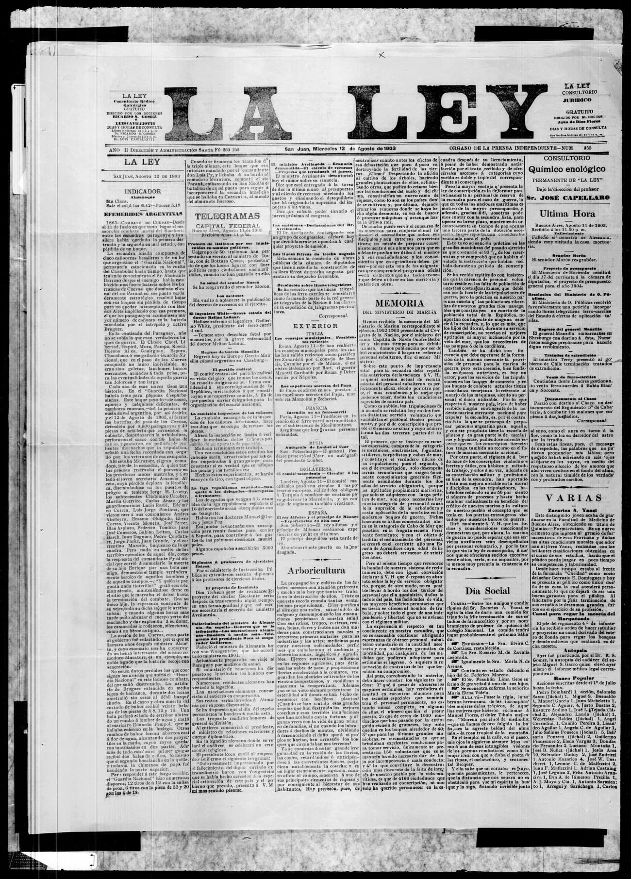 Portada · 12 de Agosto de 1903
