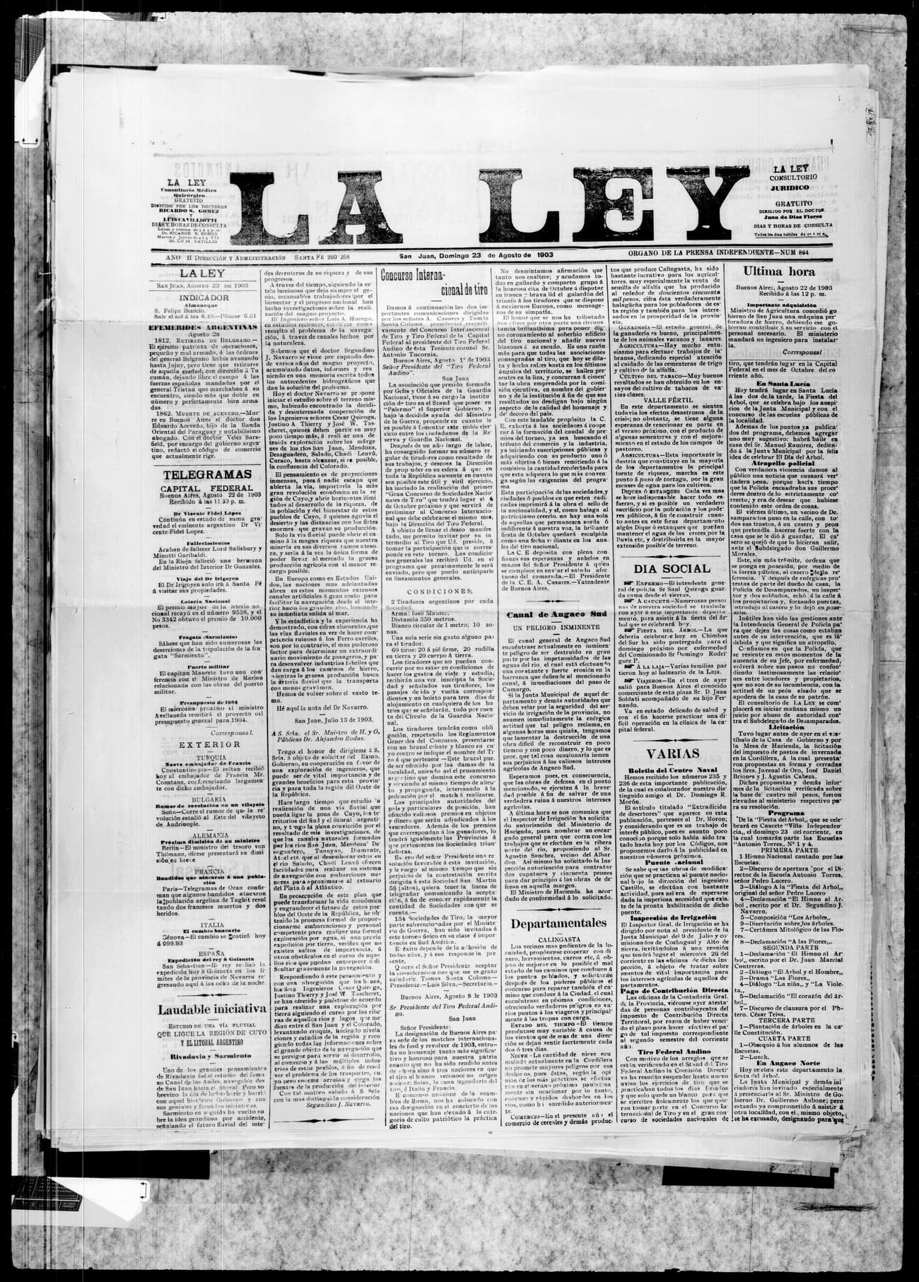 Portada · 23 de Agosto de 1903
