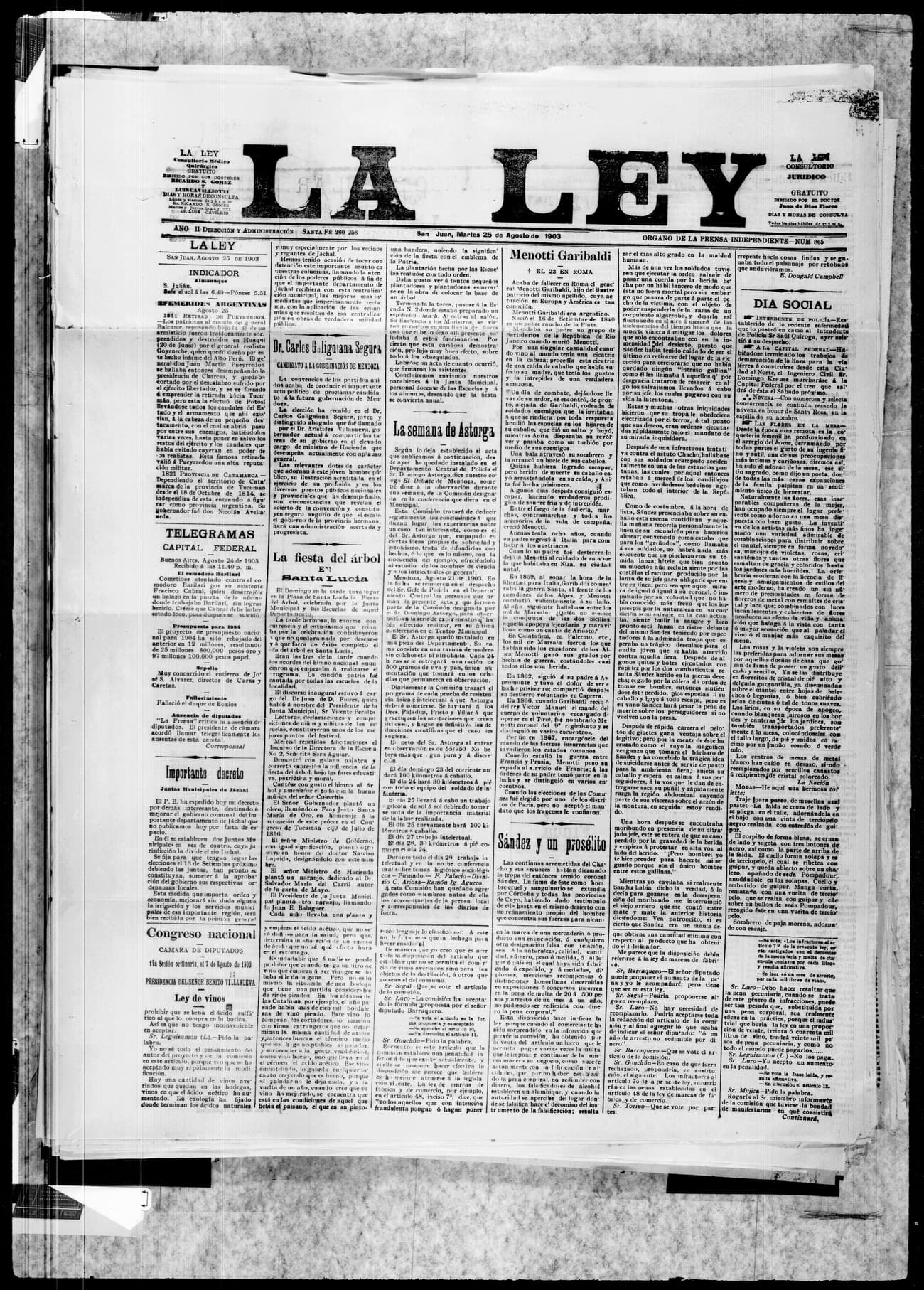 Portada · 25 de Agosto de 1903