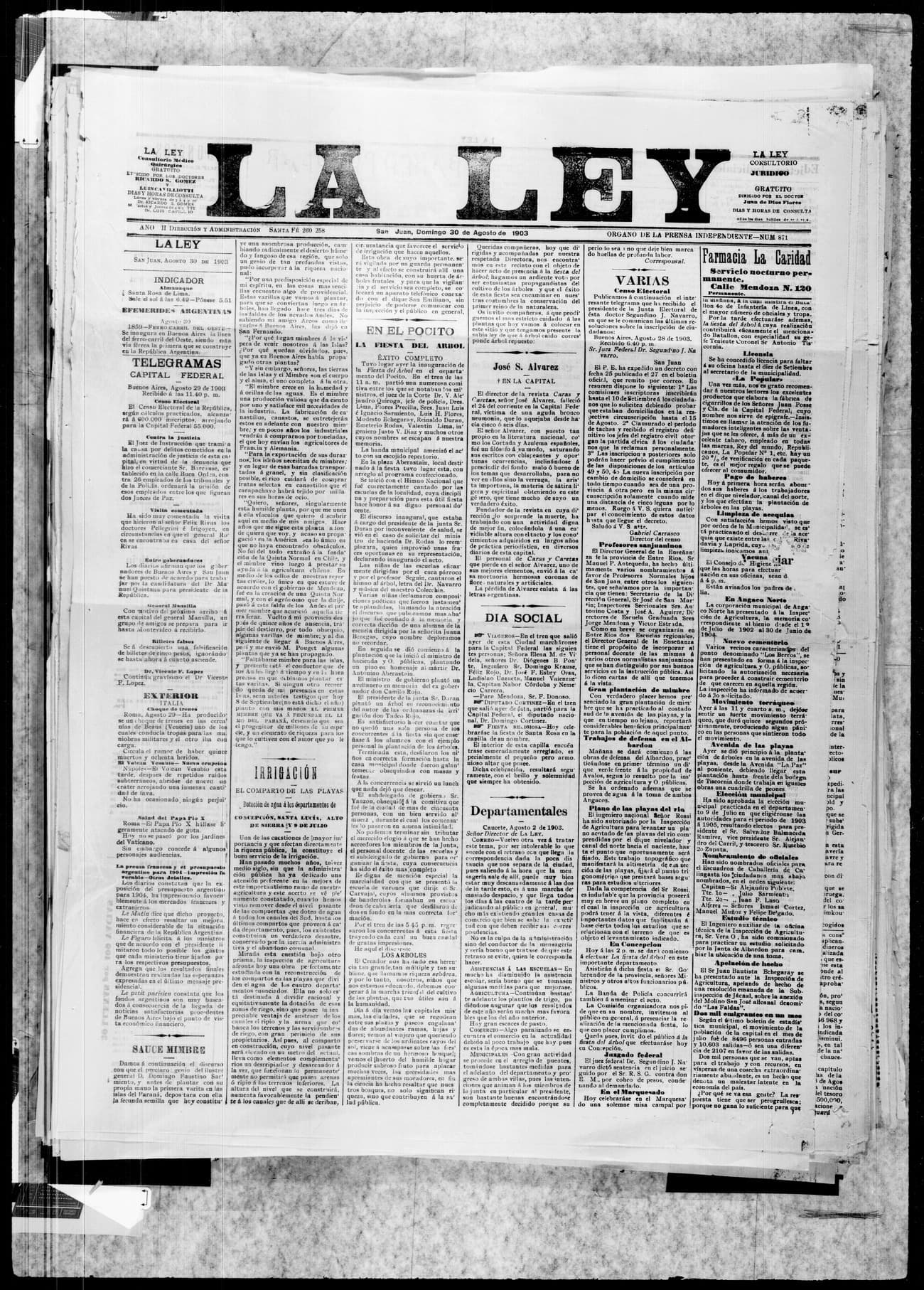 Portada · 30 de Agosto de 1903
