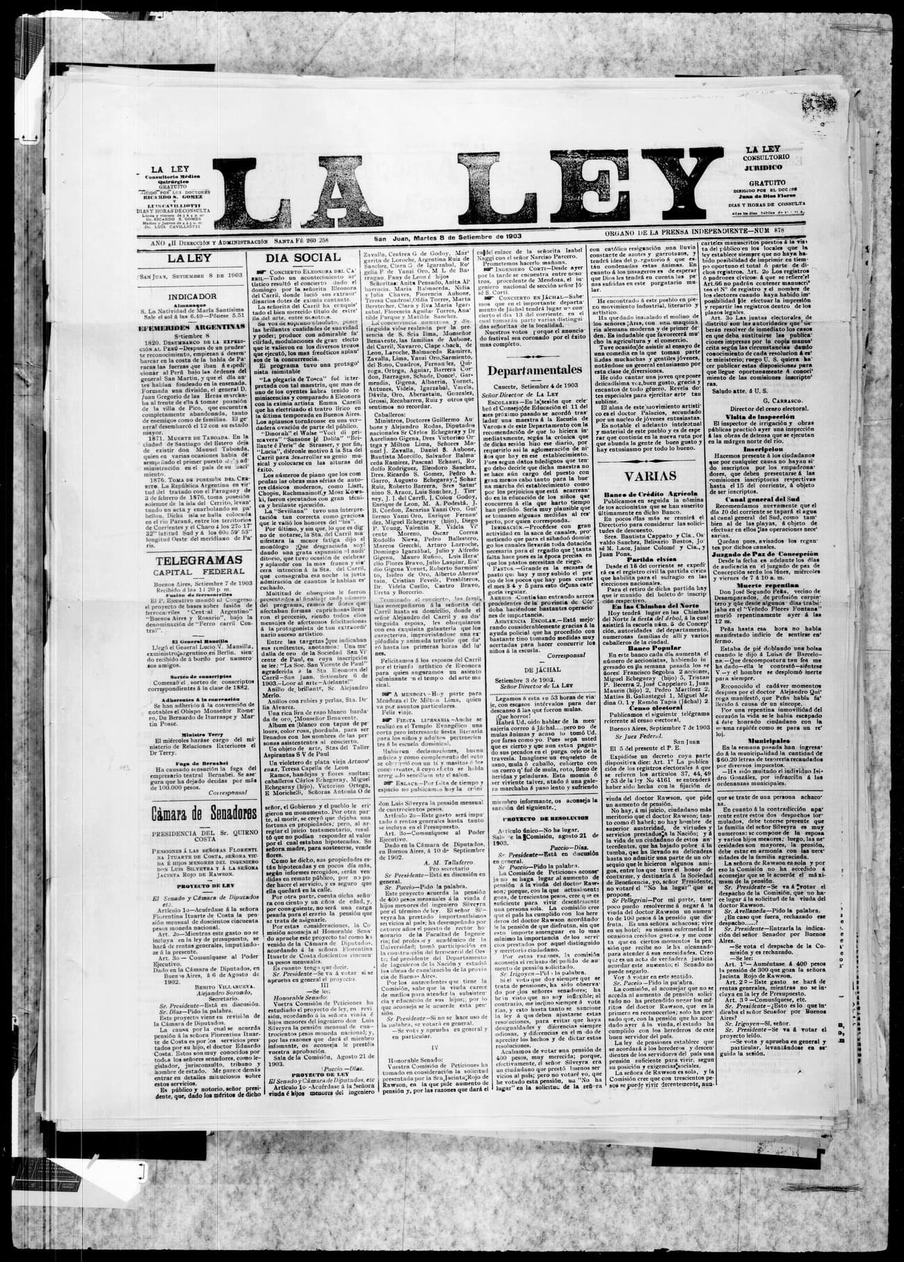 Portada · 8 de Septiembre de 1903