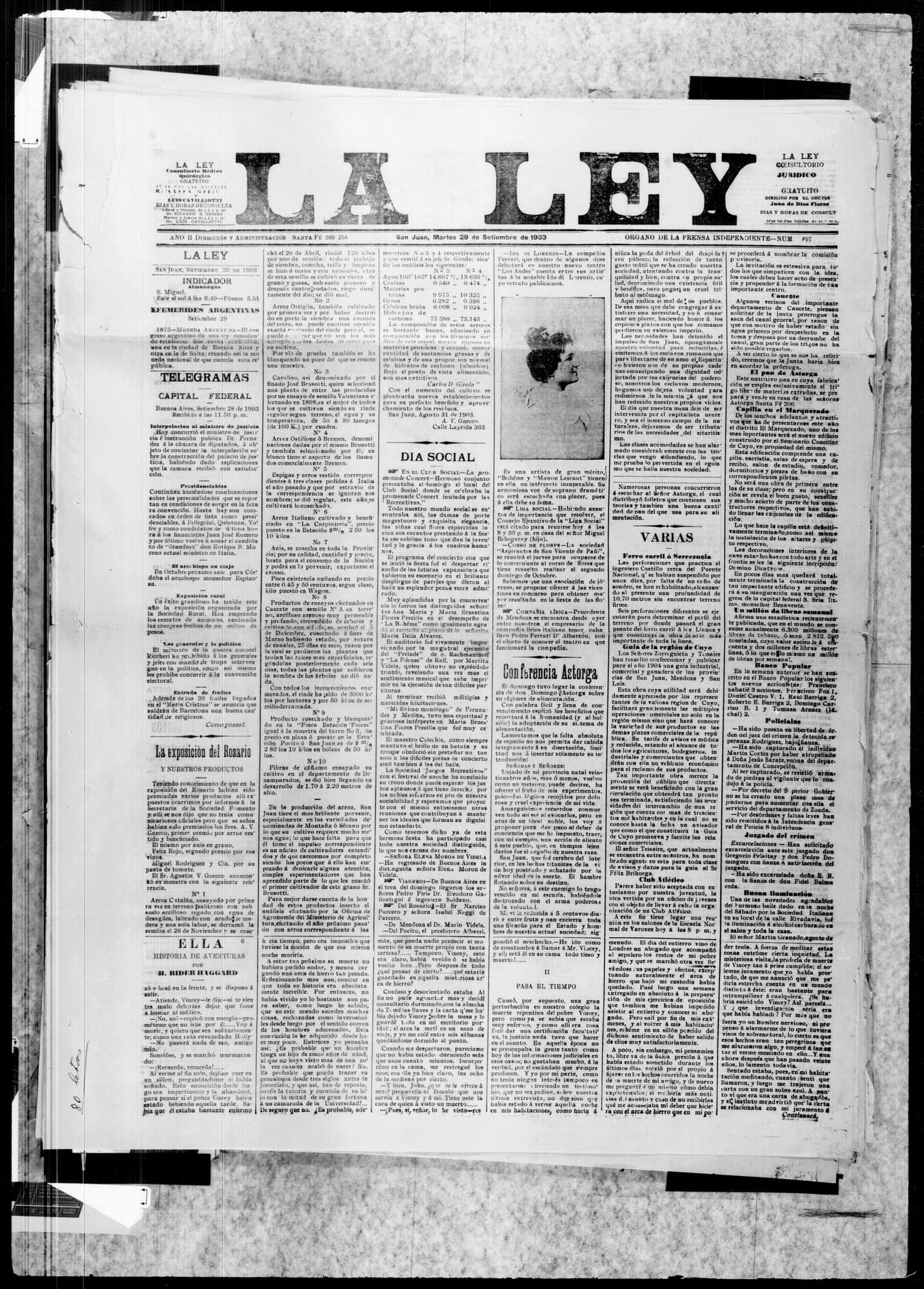 Portada · 29 de Septiembre de 1903