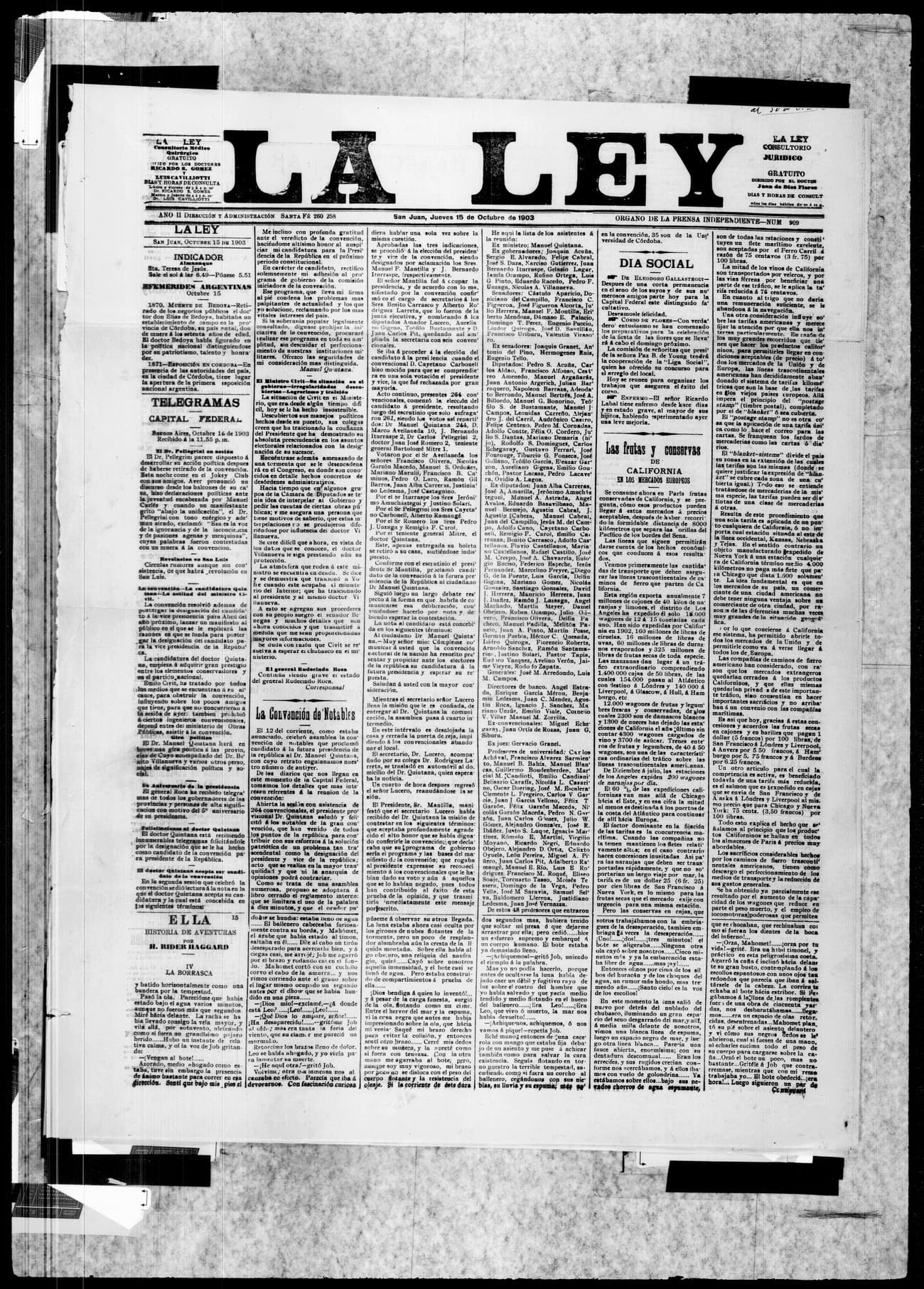 Portada · 15 de Octubre de 1903