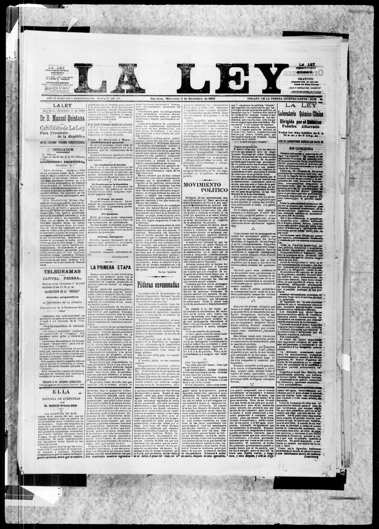 Portada · 2 de Diciembre de 1903