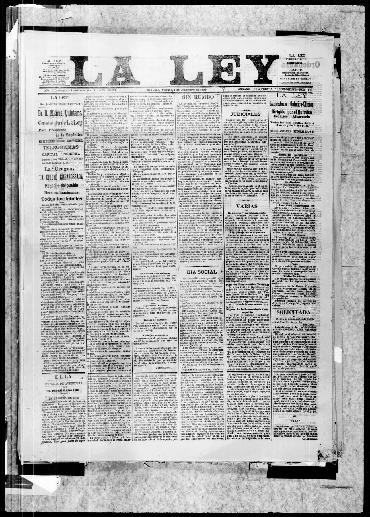 Portada · 4 de Diciembre de 1903