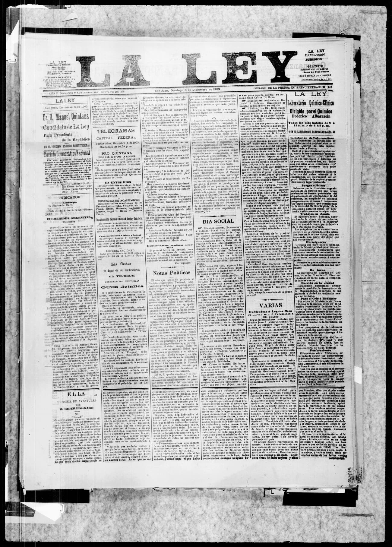 Portada · 6 de Diciembre de 1903