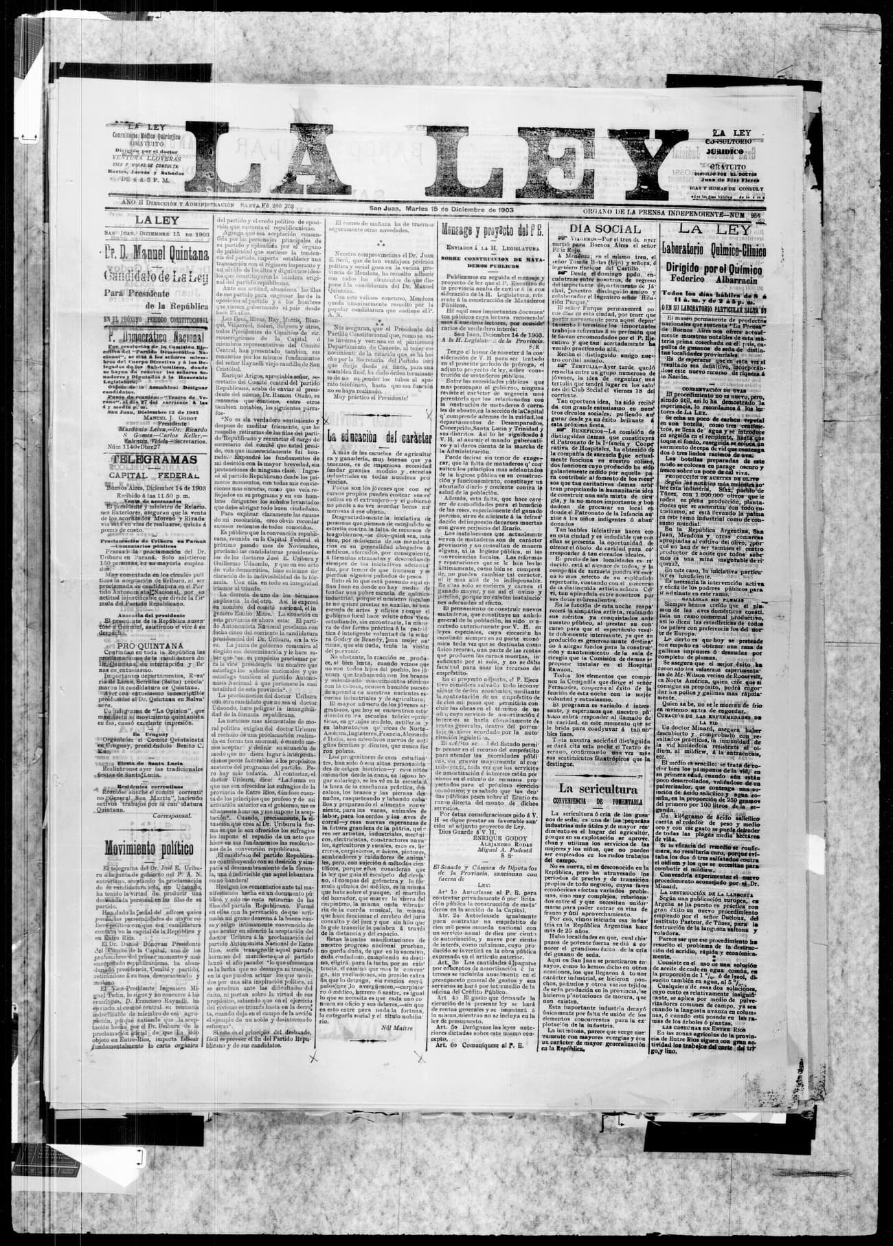 Portada · 15 de Diciembre de 1903