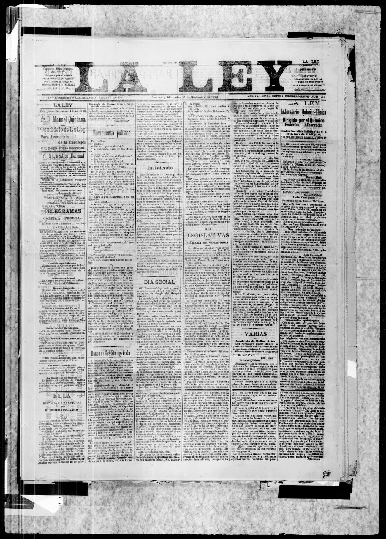 Portada · 16 de Diciembre de 1903