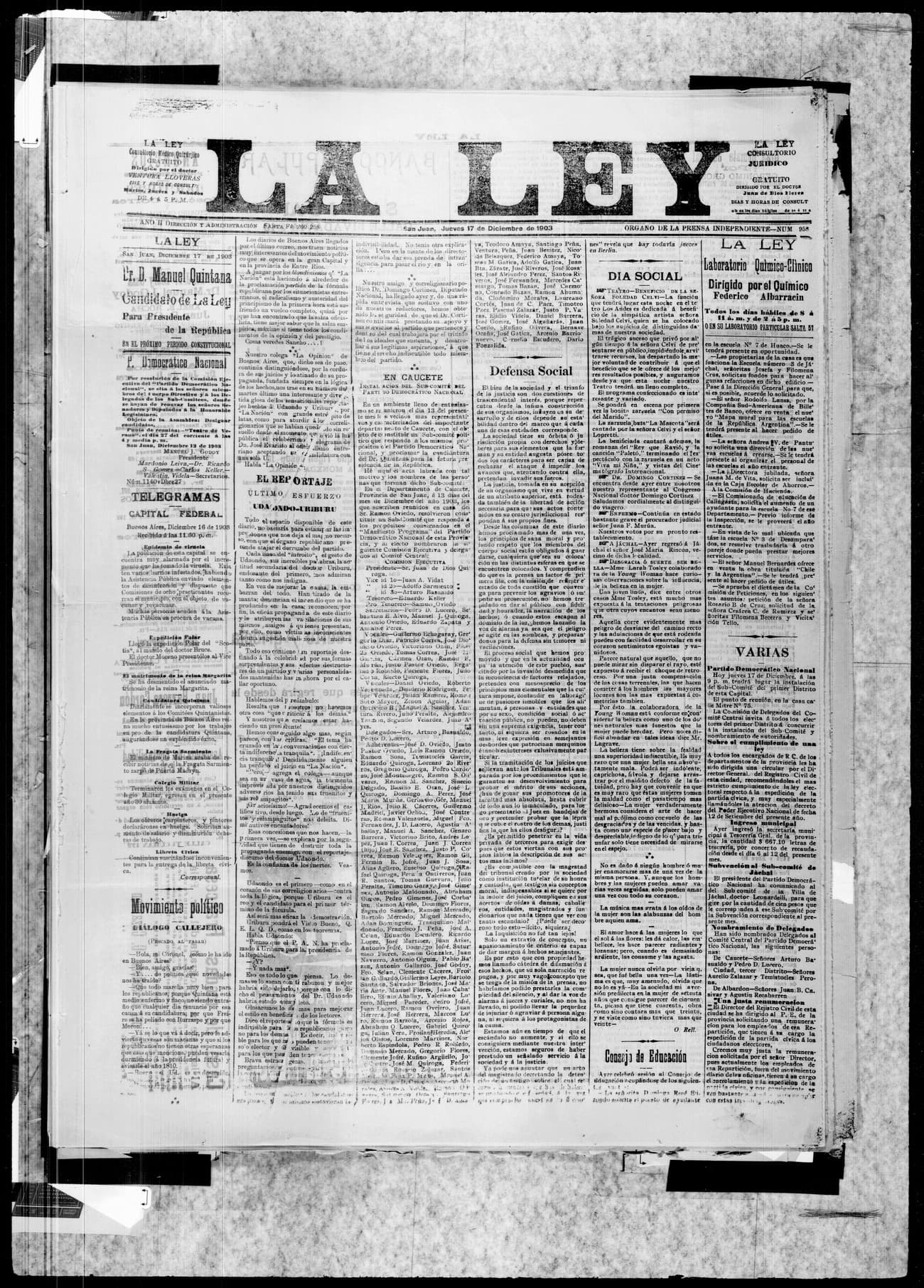Portada · 17 de Diciembre de 1903