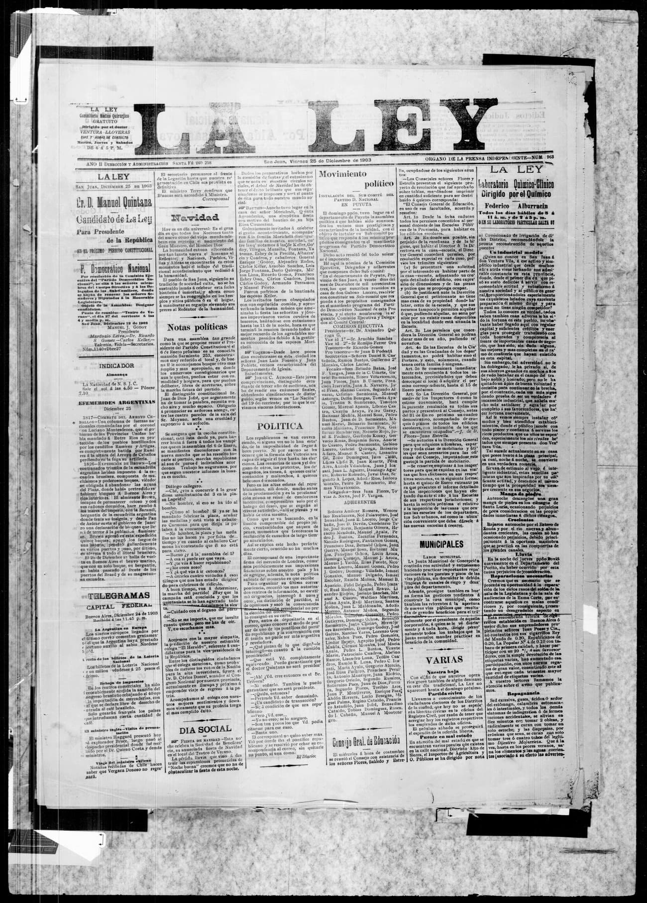 Portada · 25 de Diciembre de 1903