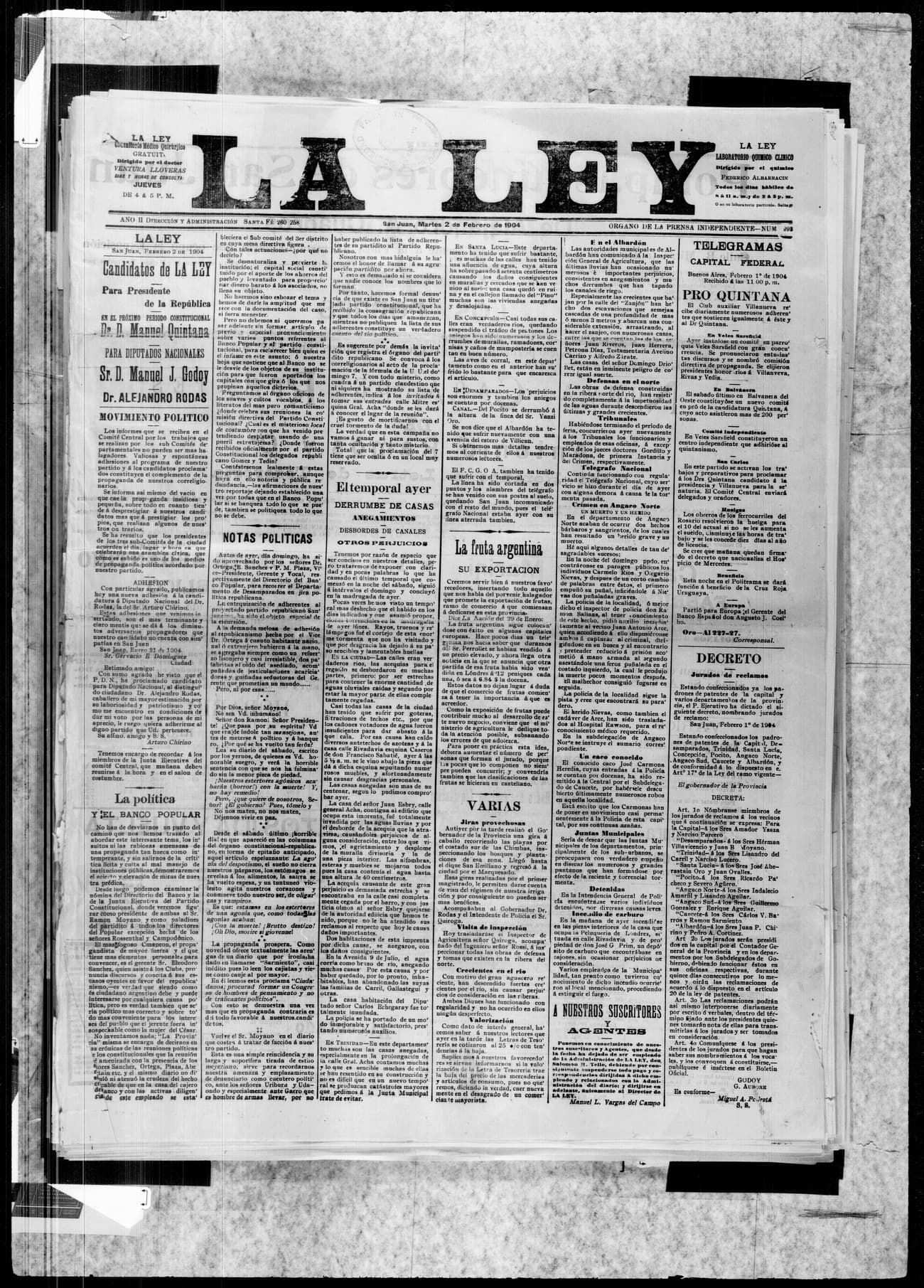Portada · 2 de Febrero de 1904
