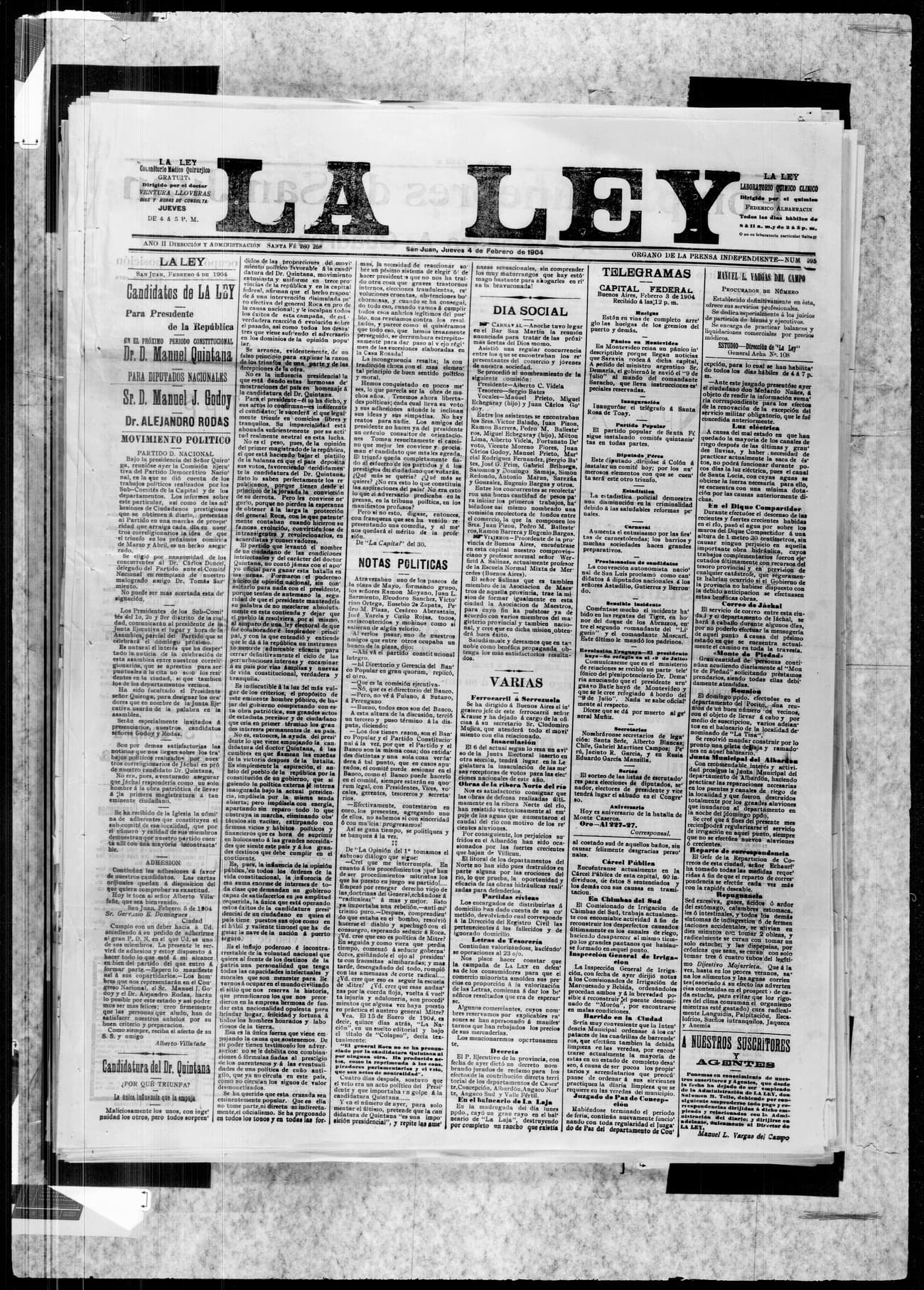 Portada · 4 de Febrero de 1904