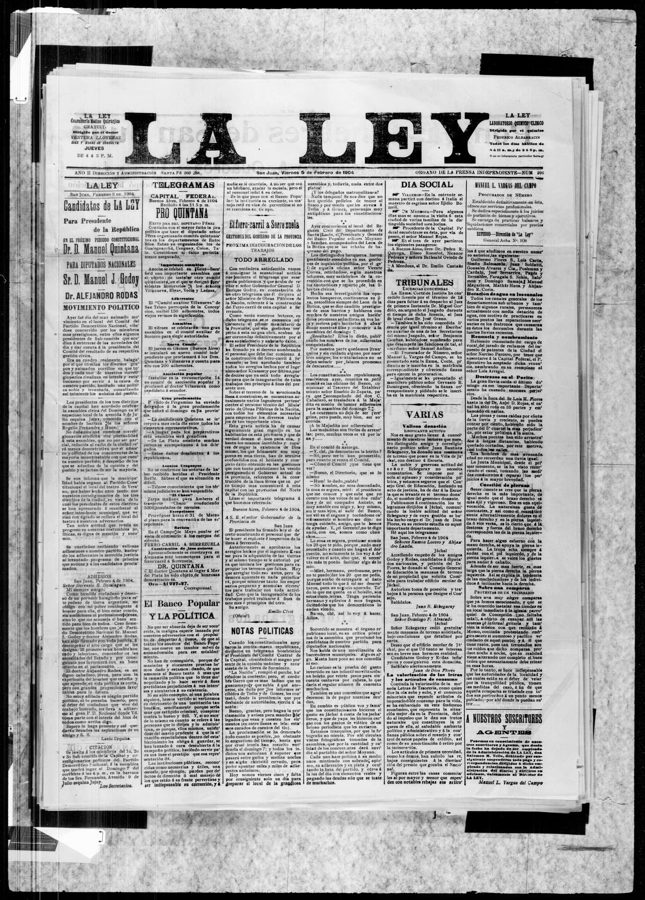 Portada · 5 de Febrero de 1904