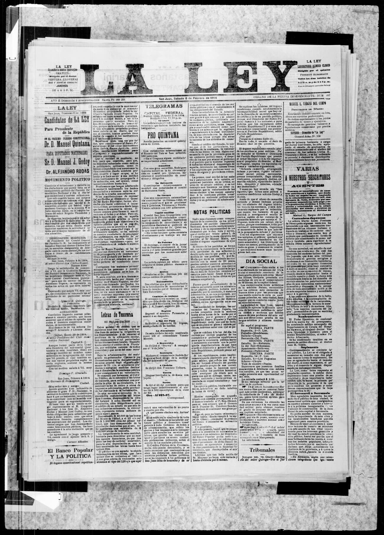 Portada · 6 de Febrero de 1904