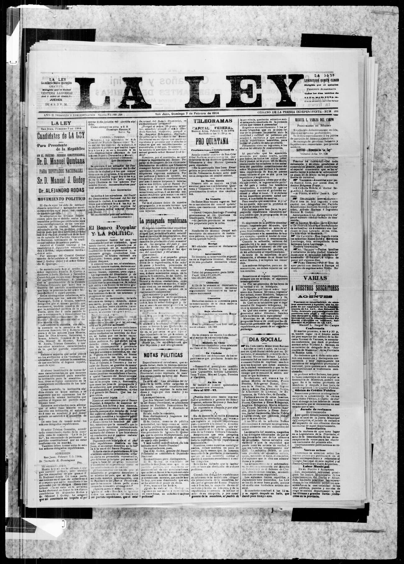 Portada · 7 de Febrero de 1904