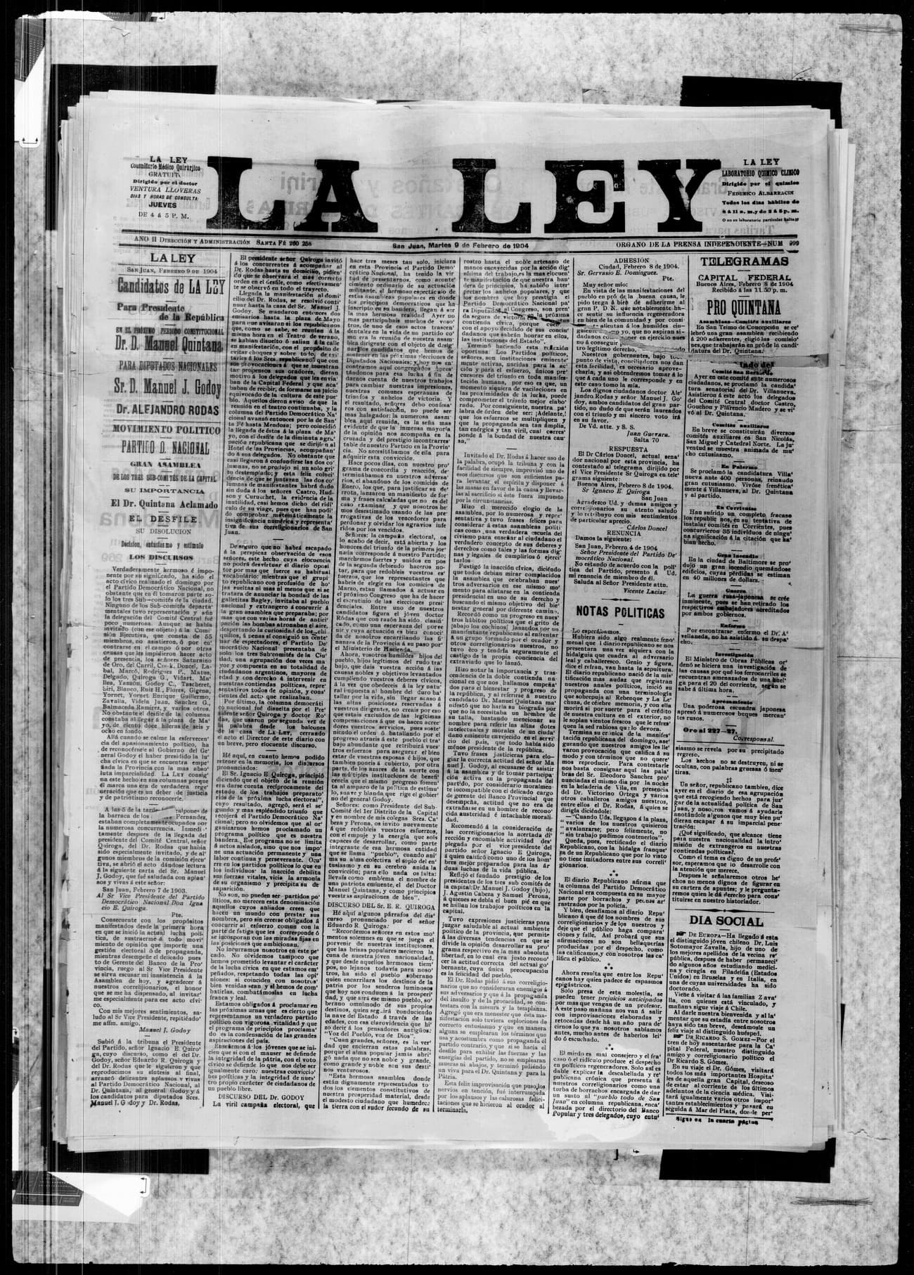 Portada · 9 de Febrero de 1904