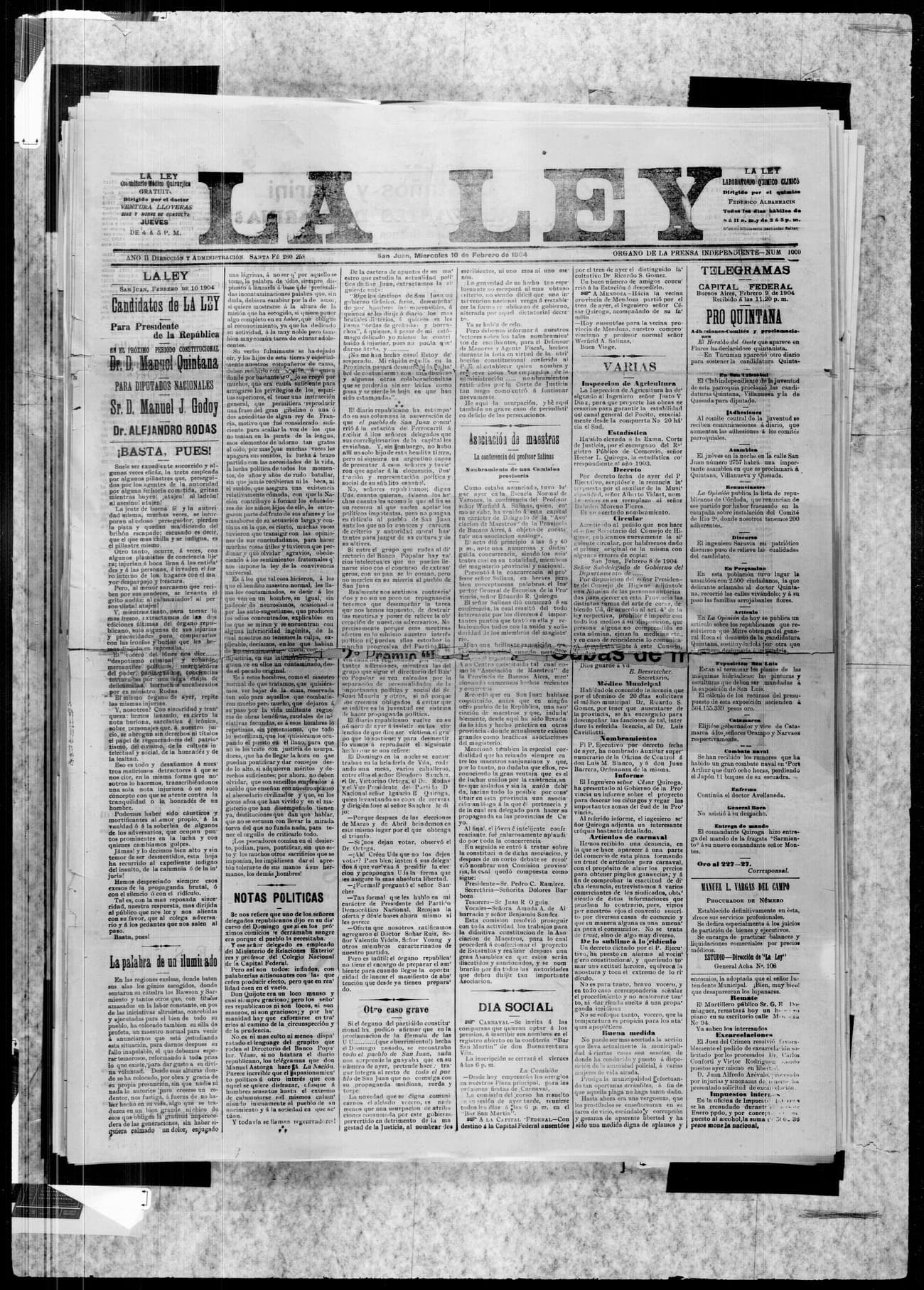 Portada · 10 de Febrero de 1904