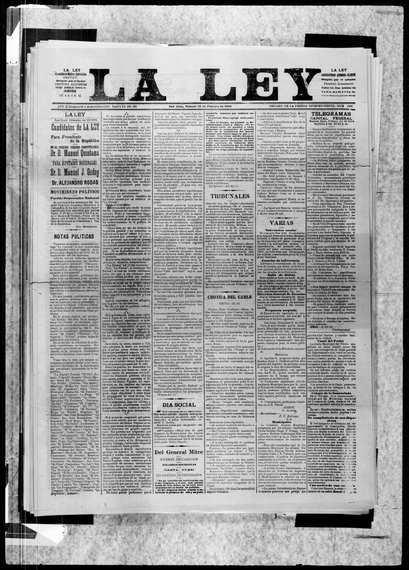 Portada · 13 de Febrero de 1904