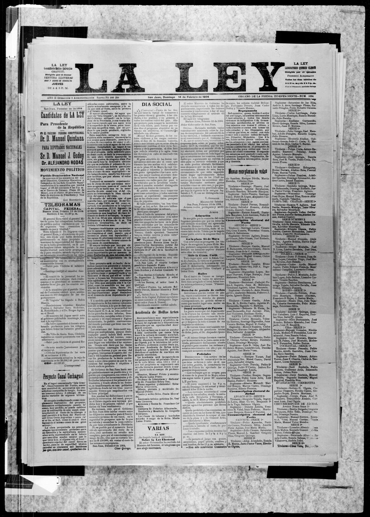 Portada · 14 de Febrero de 1904
