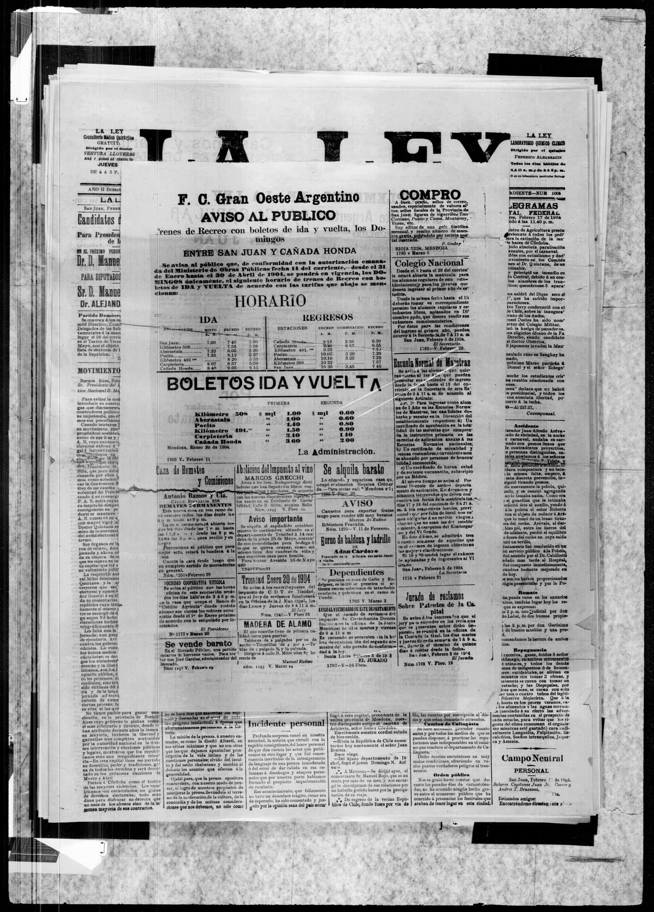 Portada · 18 de Febrero de 1904