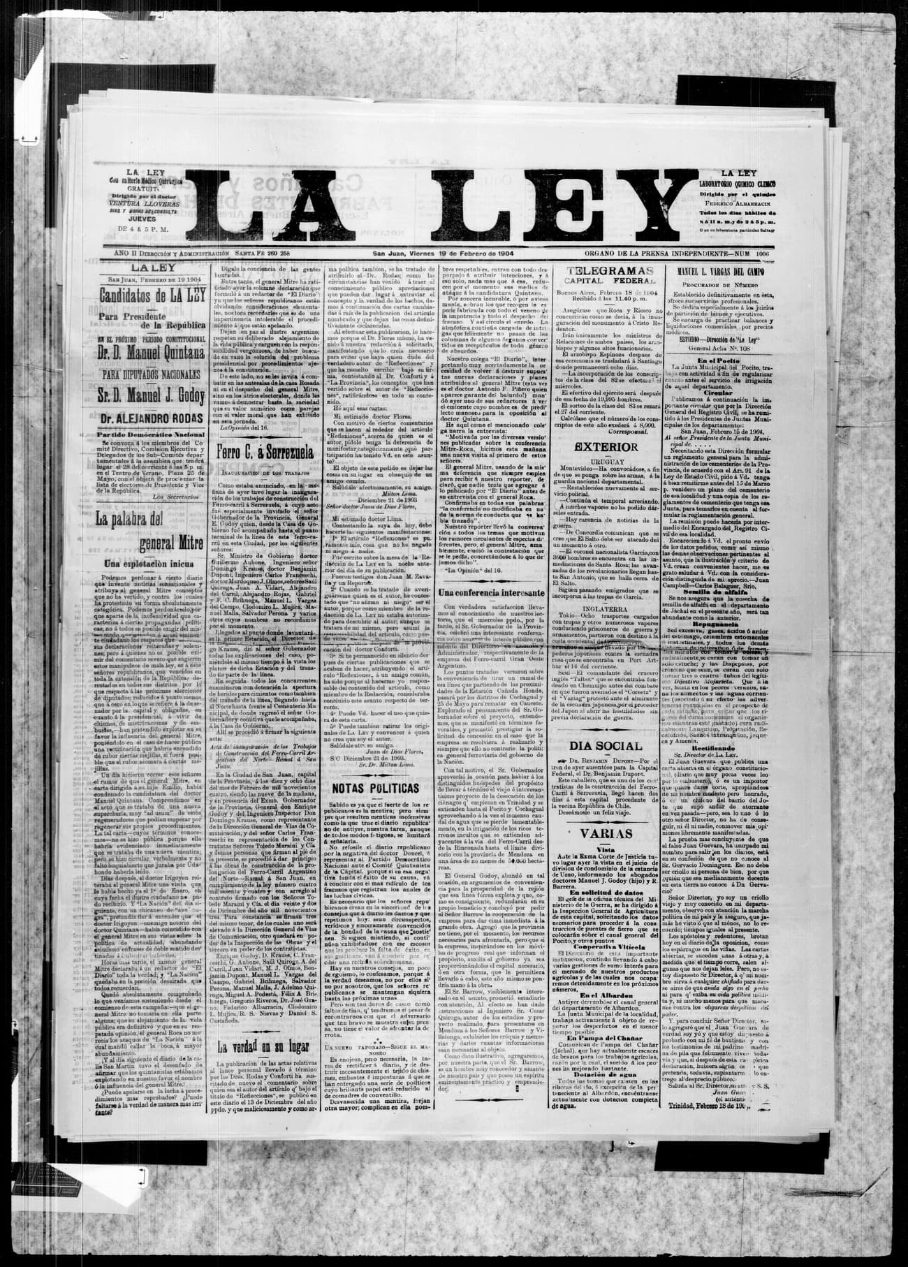 Portada · 19 de Febrero de 1904