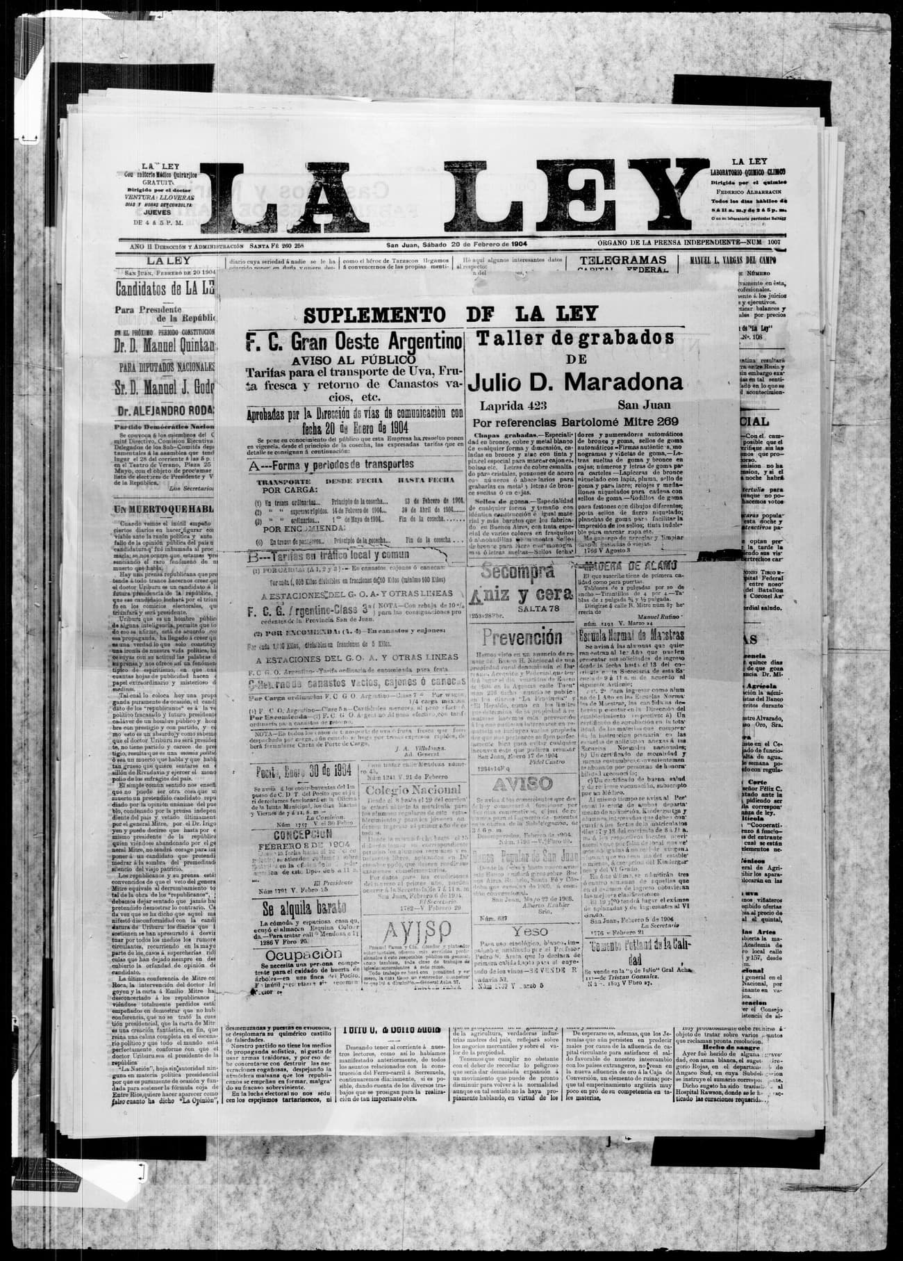Portada · 20 de Febrero de 1904