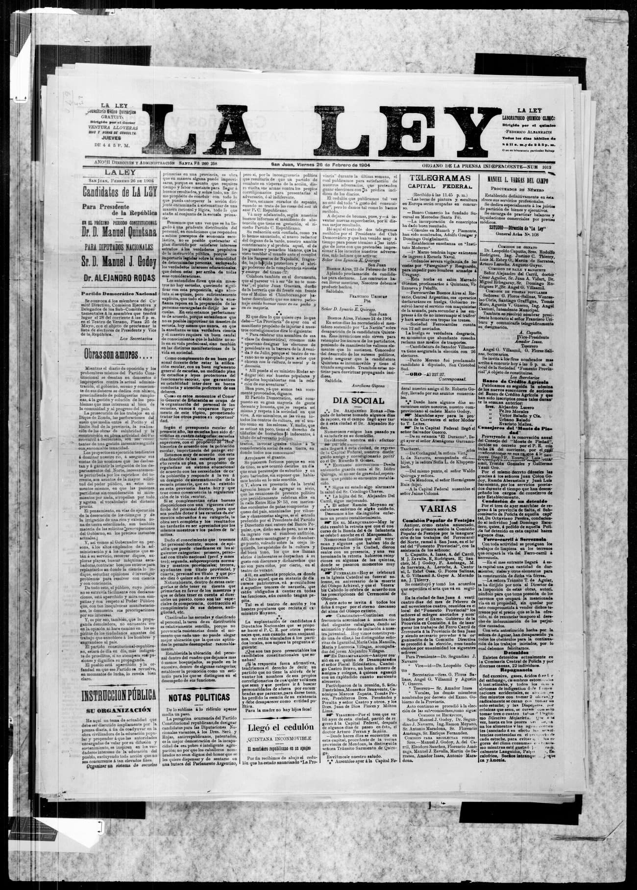 Portada · 26 de Febrero de 1904