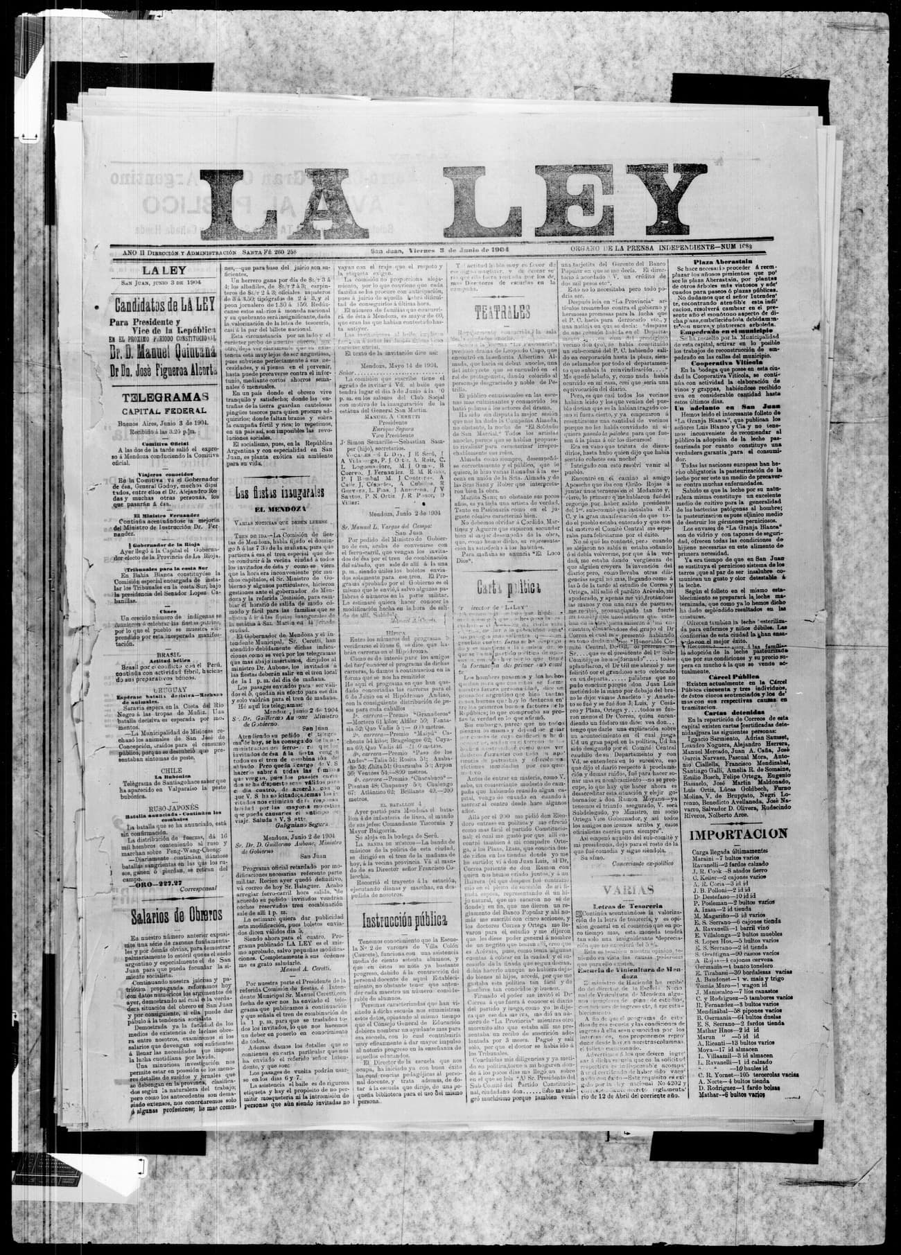Portada · 3 de Junio de 1904