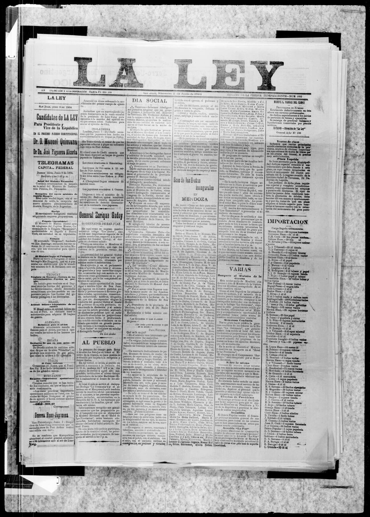 Portada · 8 de Junio de 1904