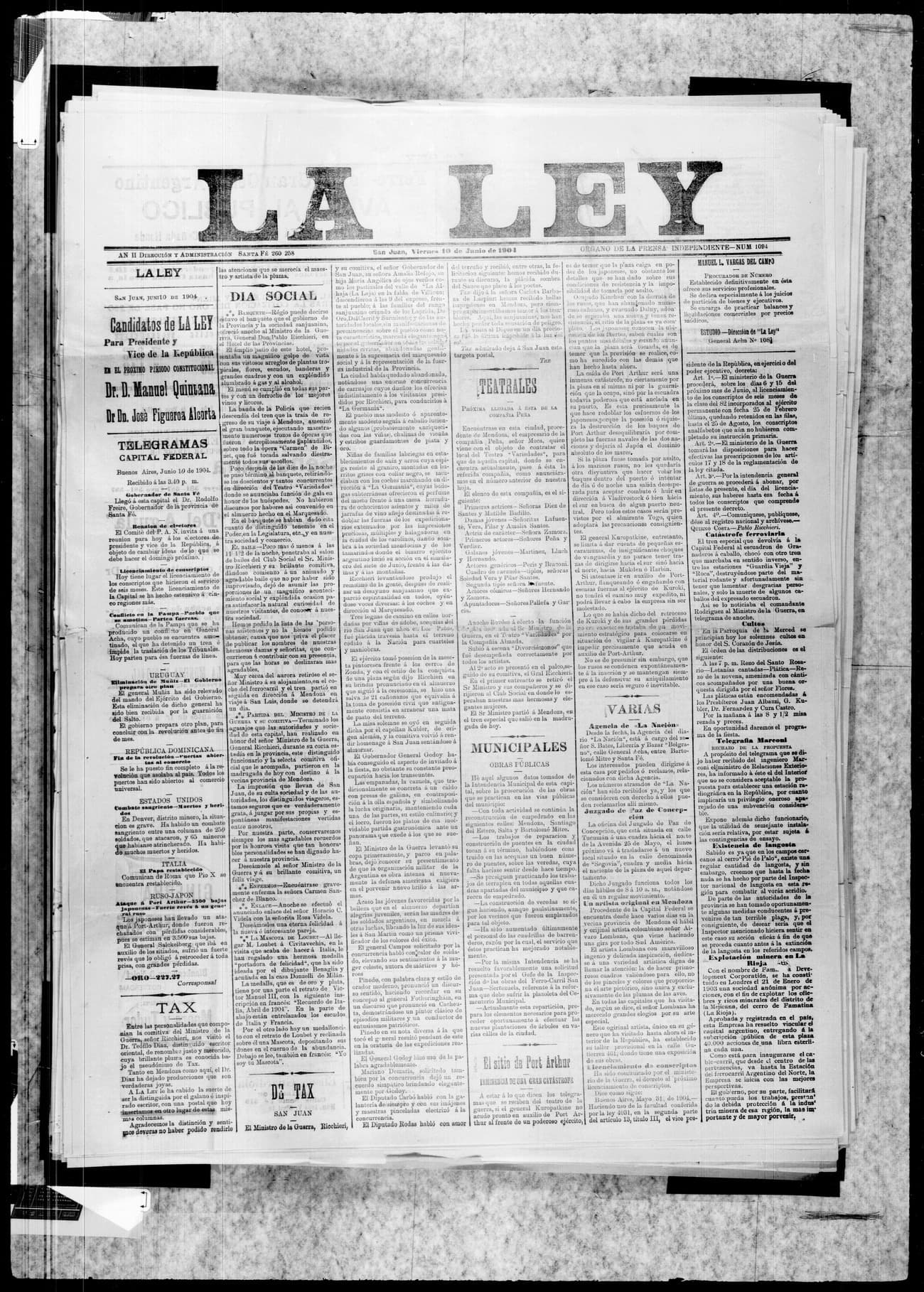 Portada · 10 de Junio de 1904