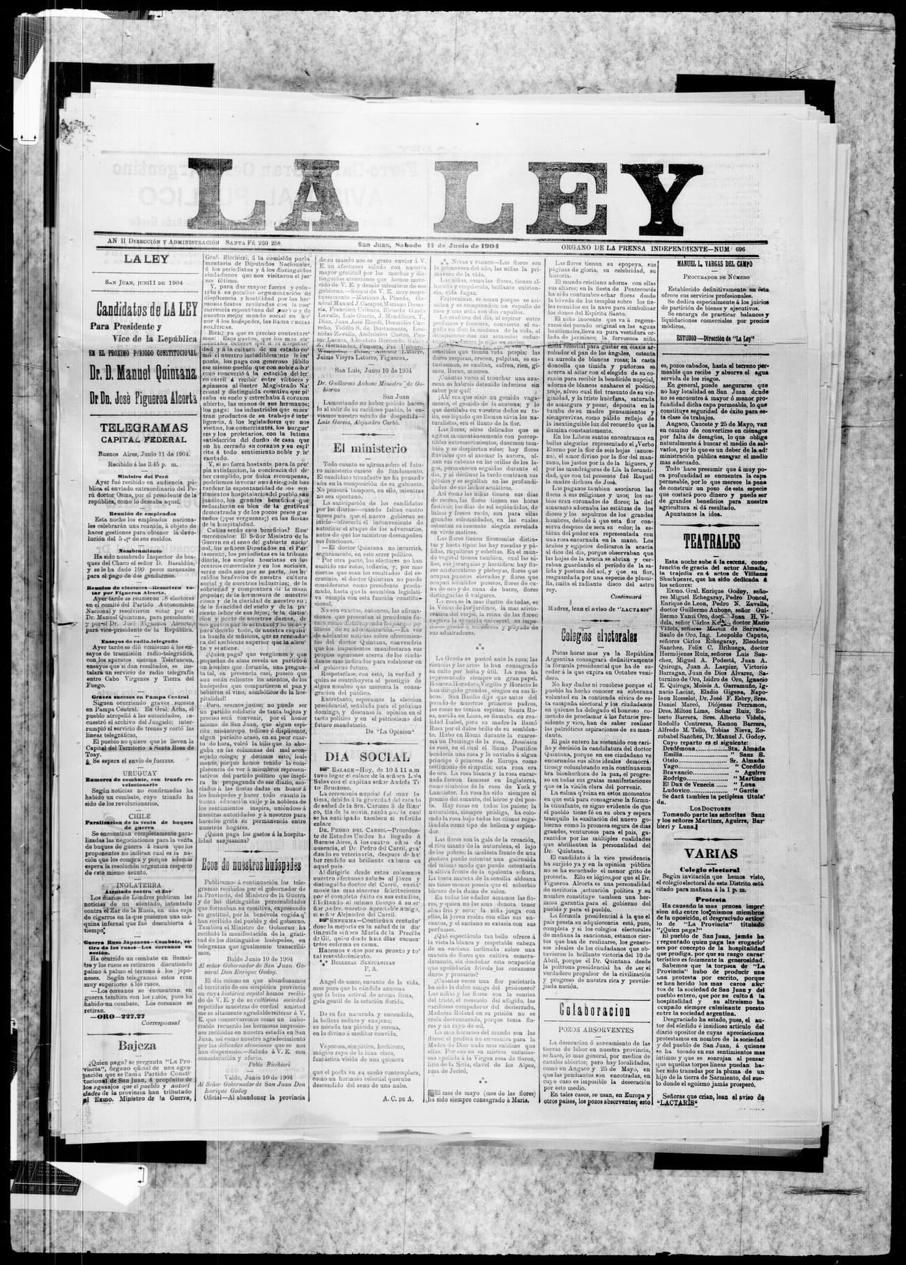 Portada · 11 de Junio de 1904