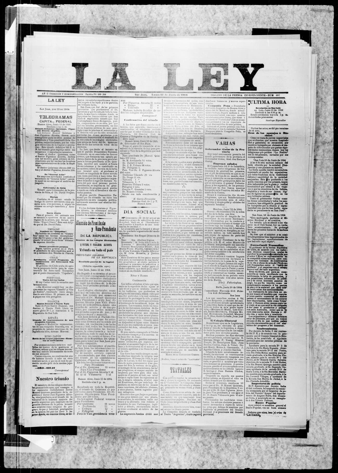 Portada · 13 de Junio de 1904