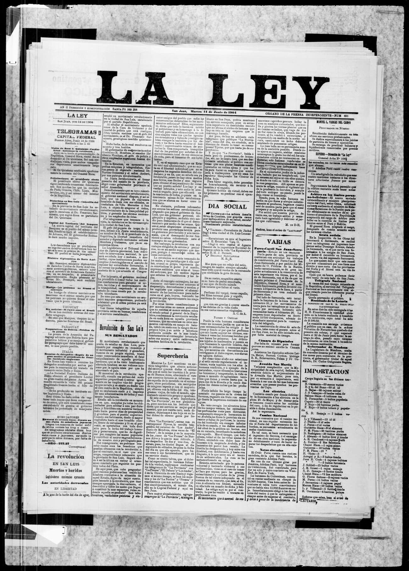 Portada · 14 de Junio de 1904