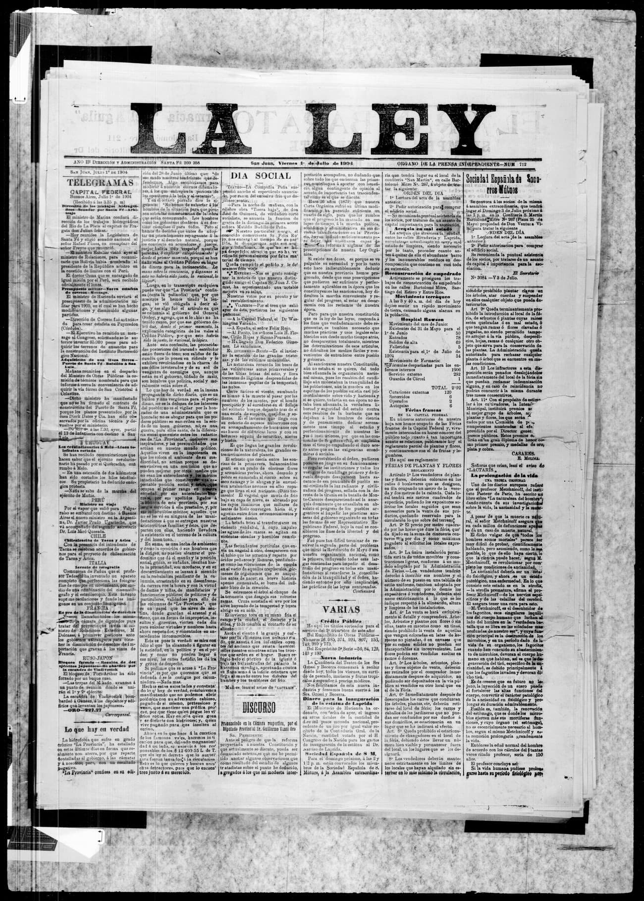 Portada · 1 de Julio de 1904