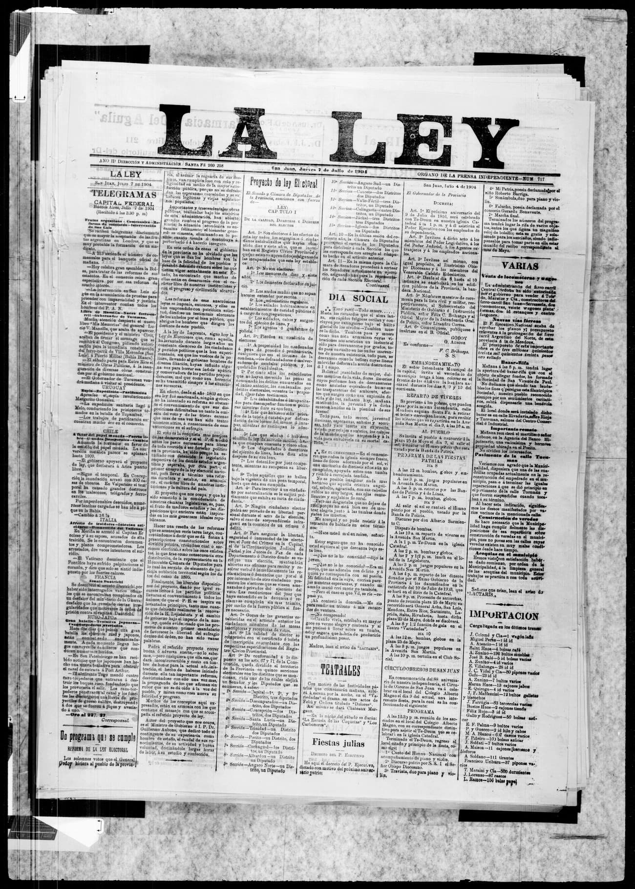 Portada · 7 de Julio de 1904