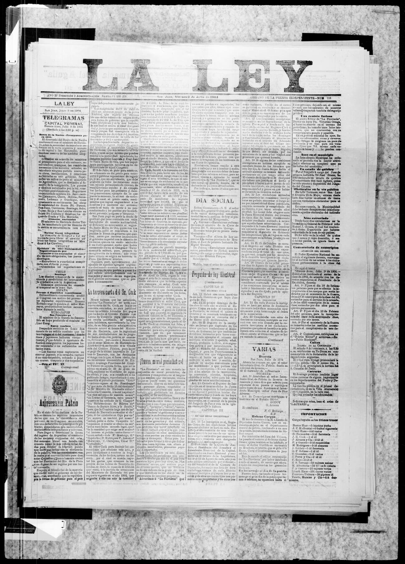 Portada · 8 de Julio de 1904