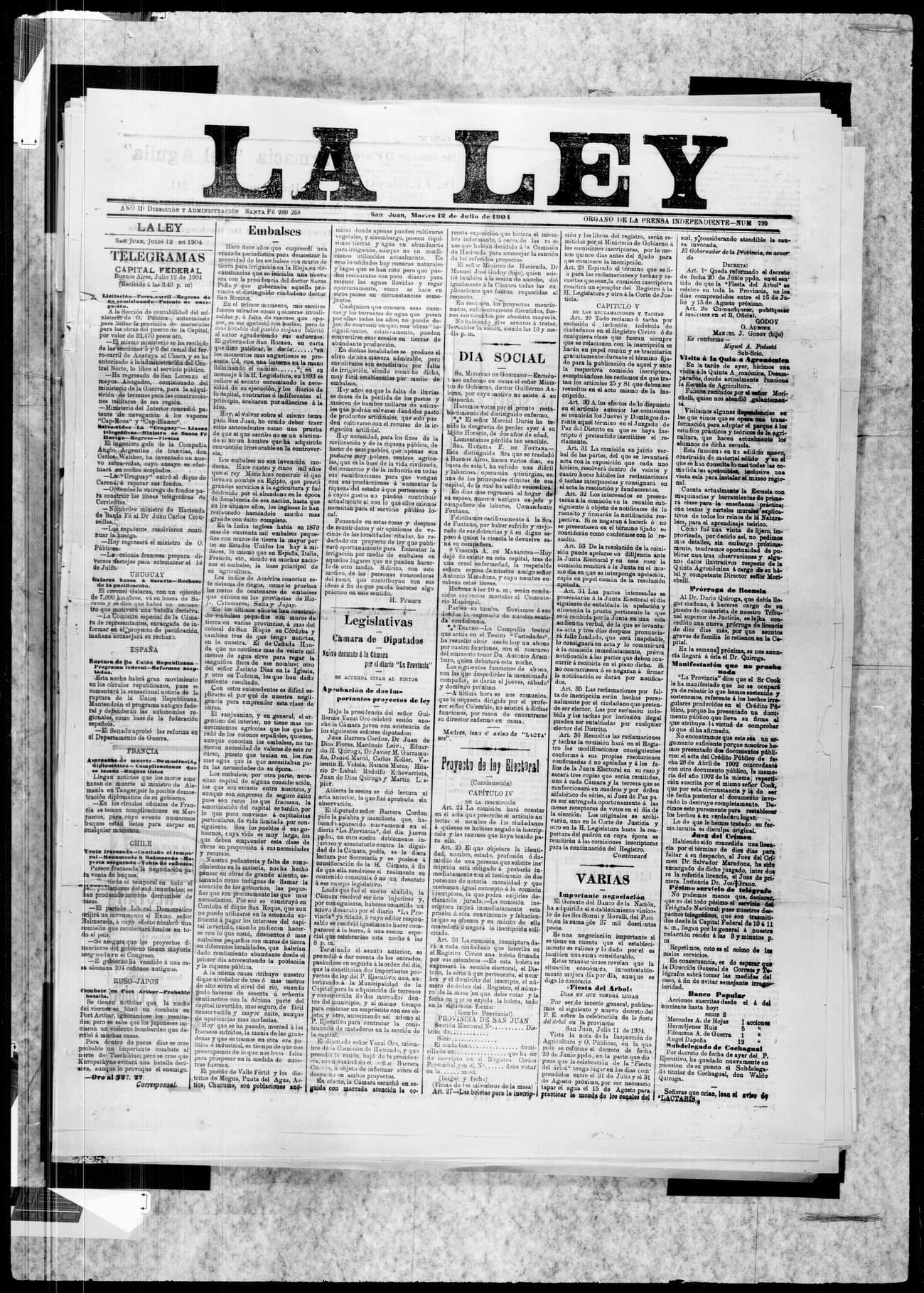 Portada · 12 de Julio de 1904