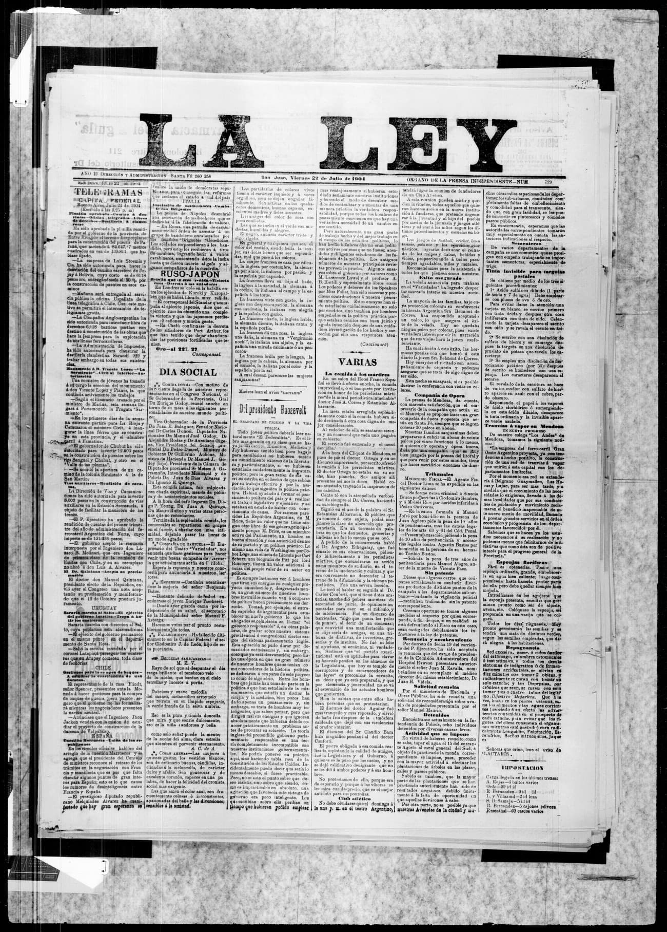 Portada · 22 de Julio de 1904