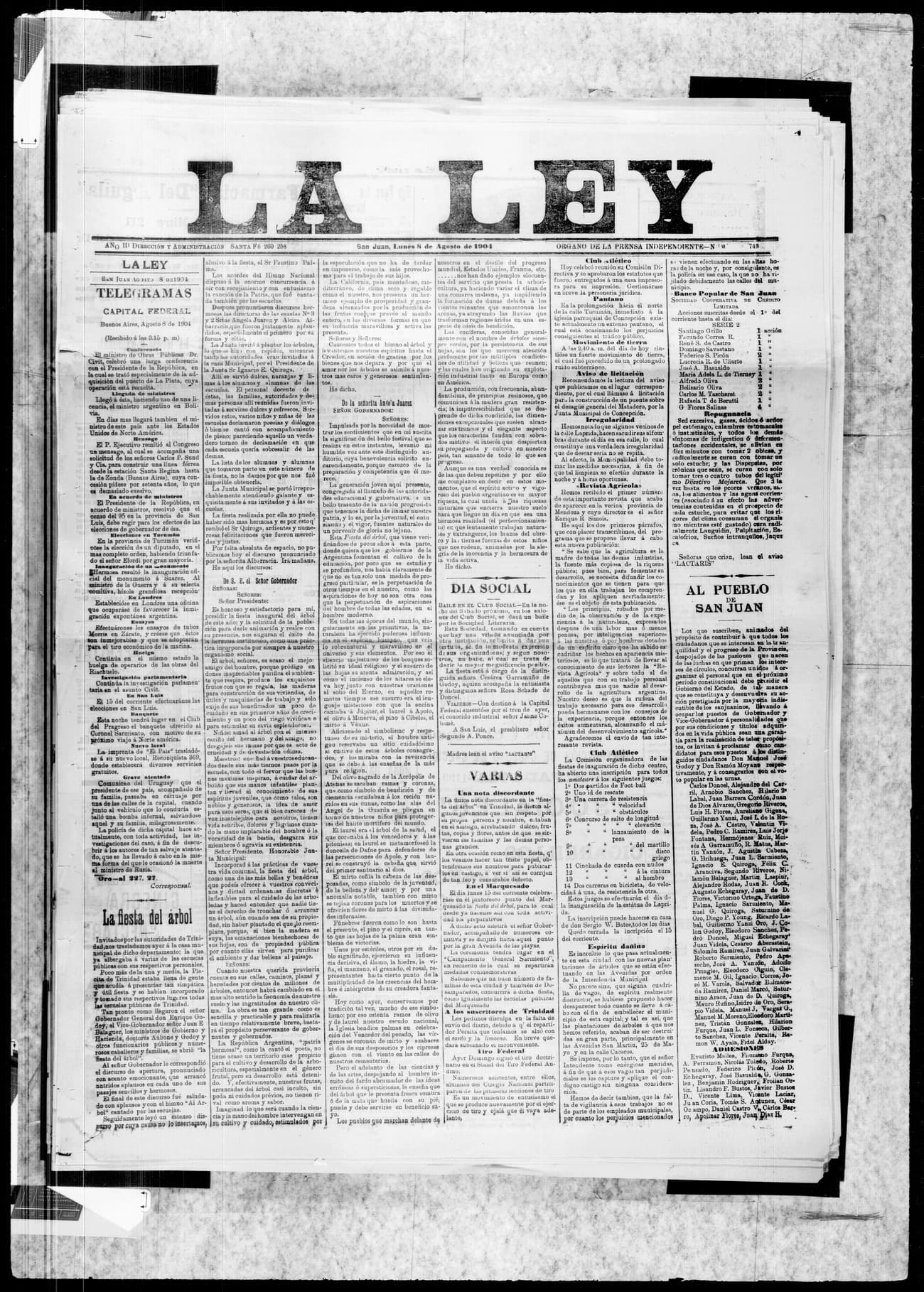 Portada · 8 de Agosto de 1904