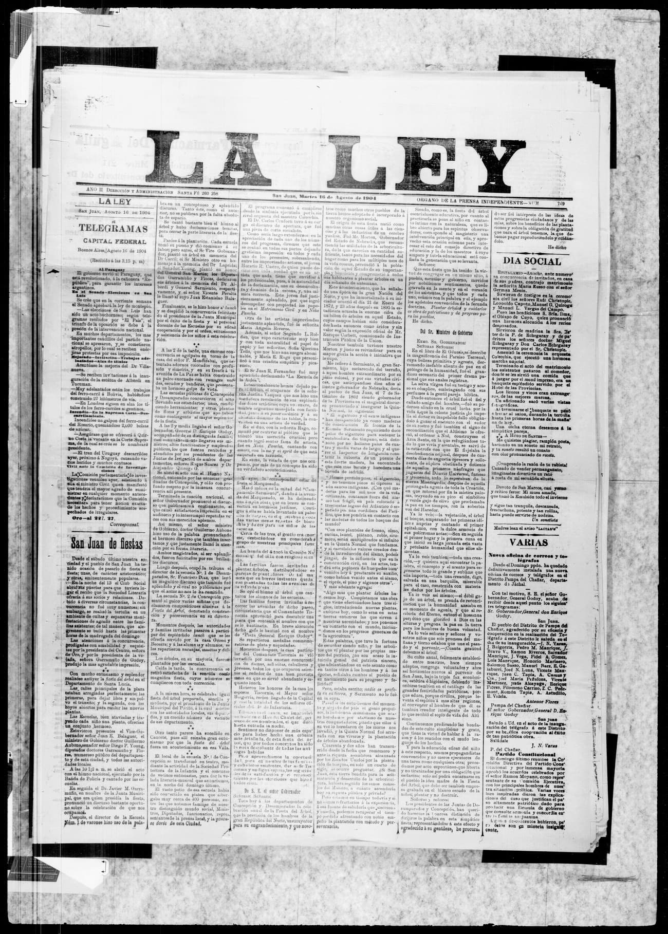 Portada · 16 de Agosto de 1904