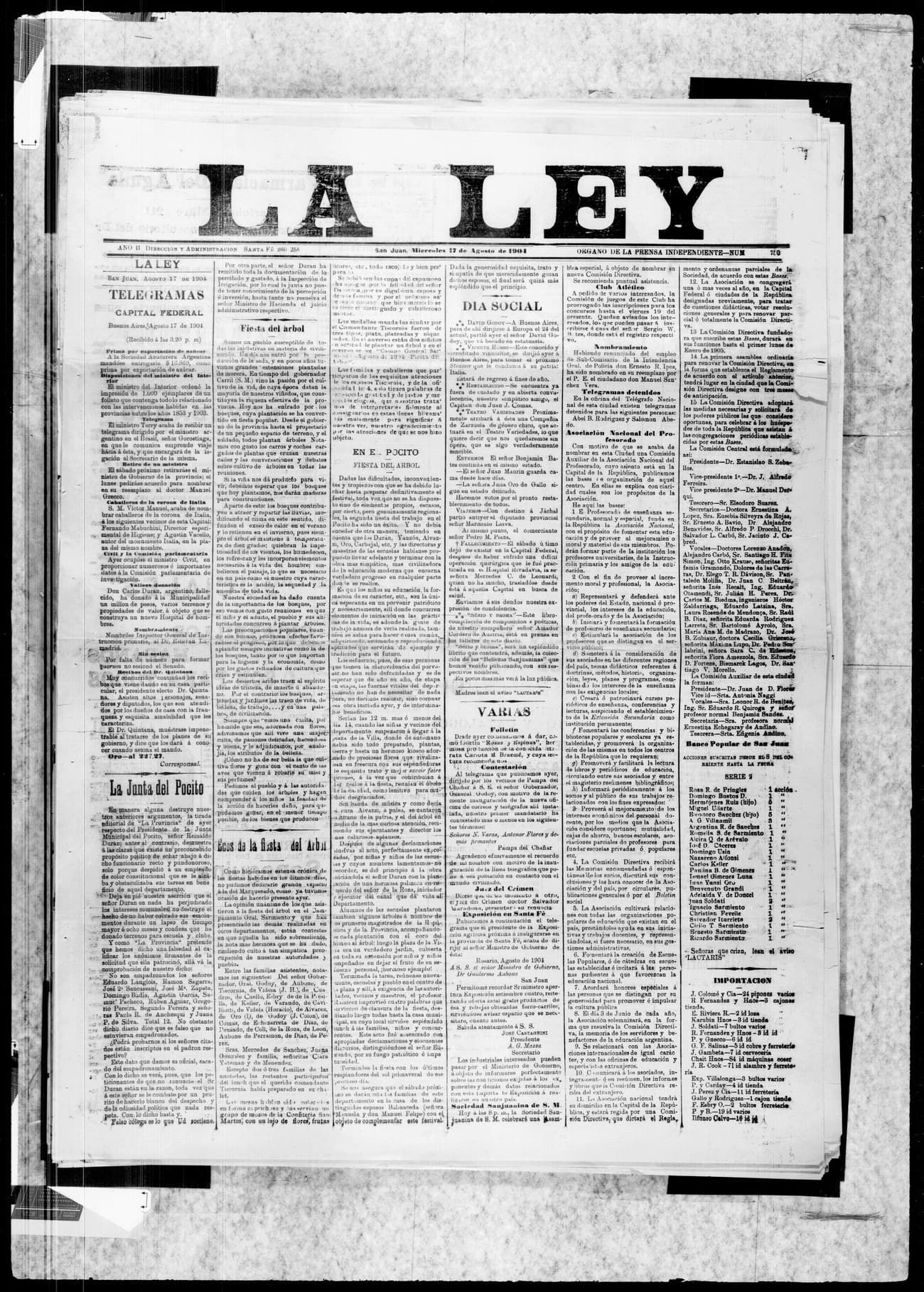 Portada · 17 de Agosto de 1904