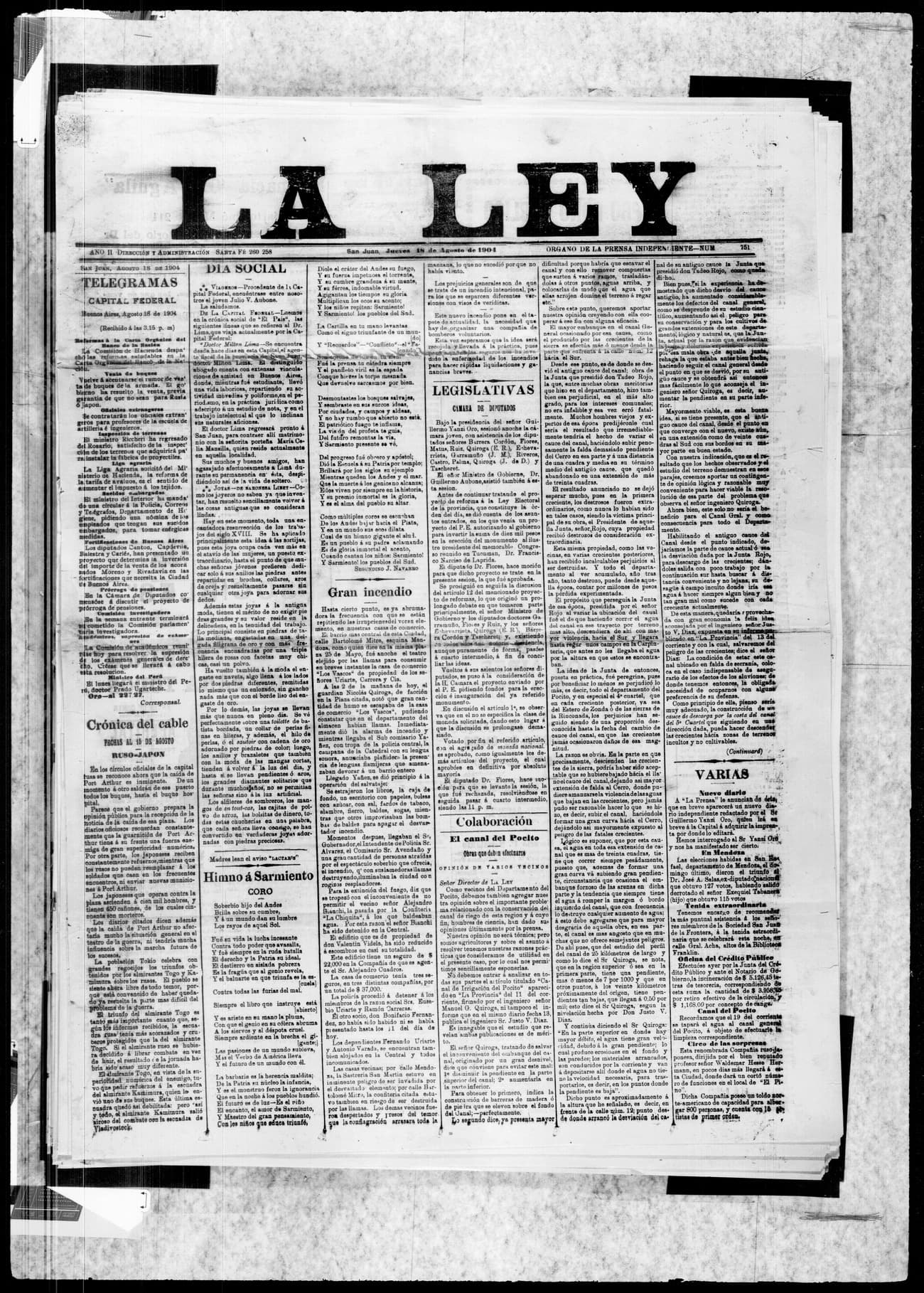 Portada · 18 de Agosto de 1904