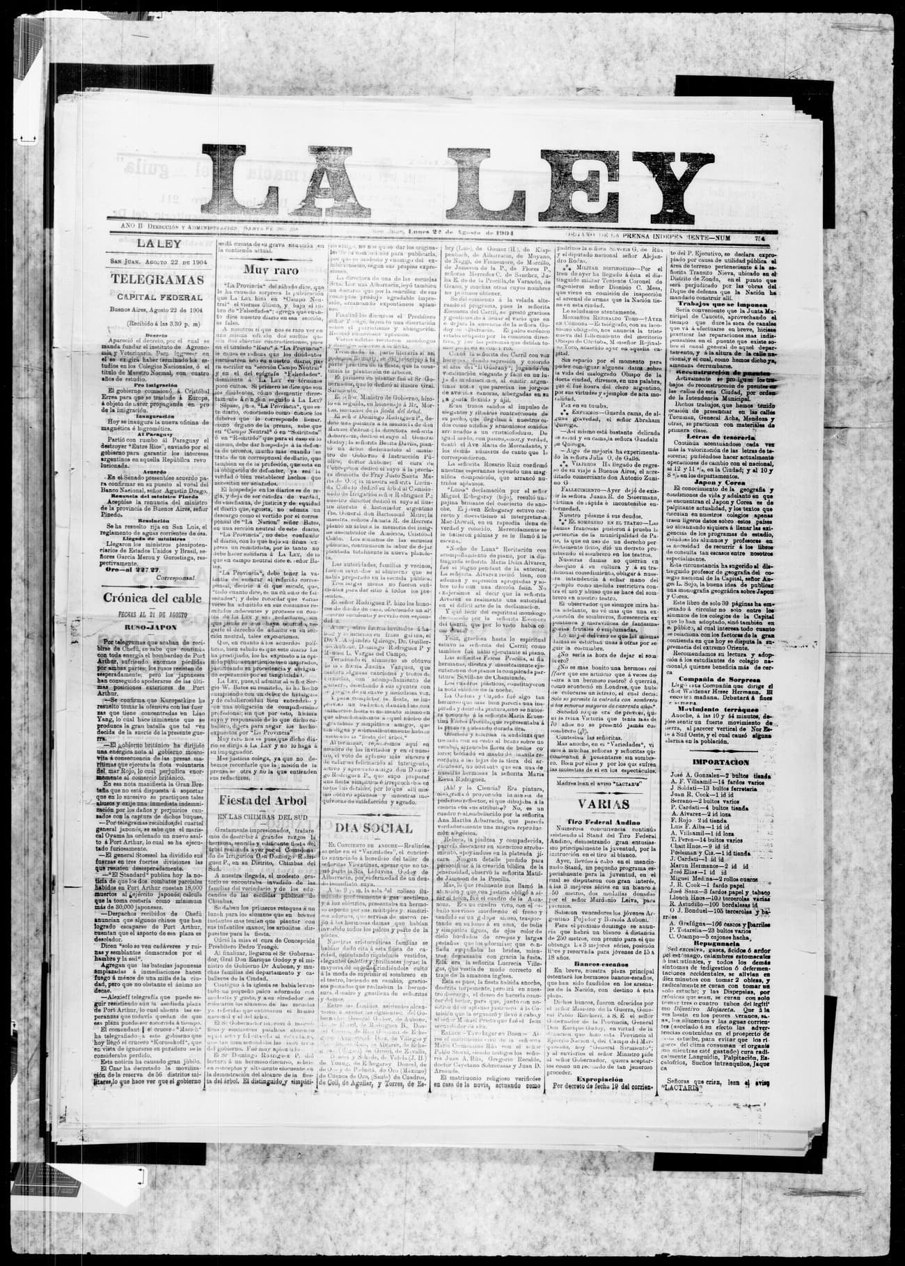 Portada · 22 de Agosto de 1904