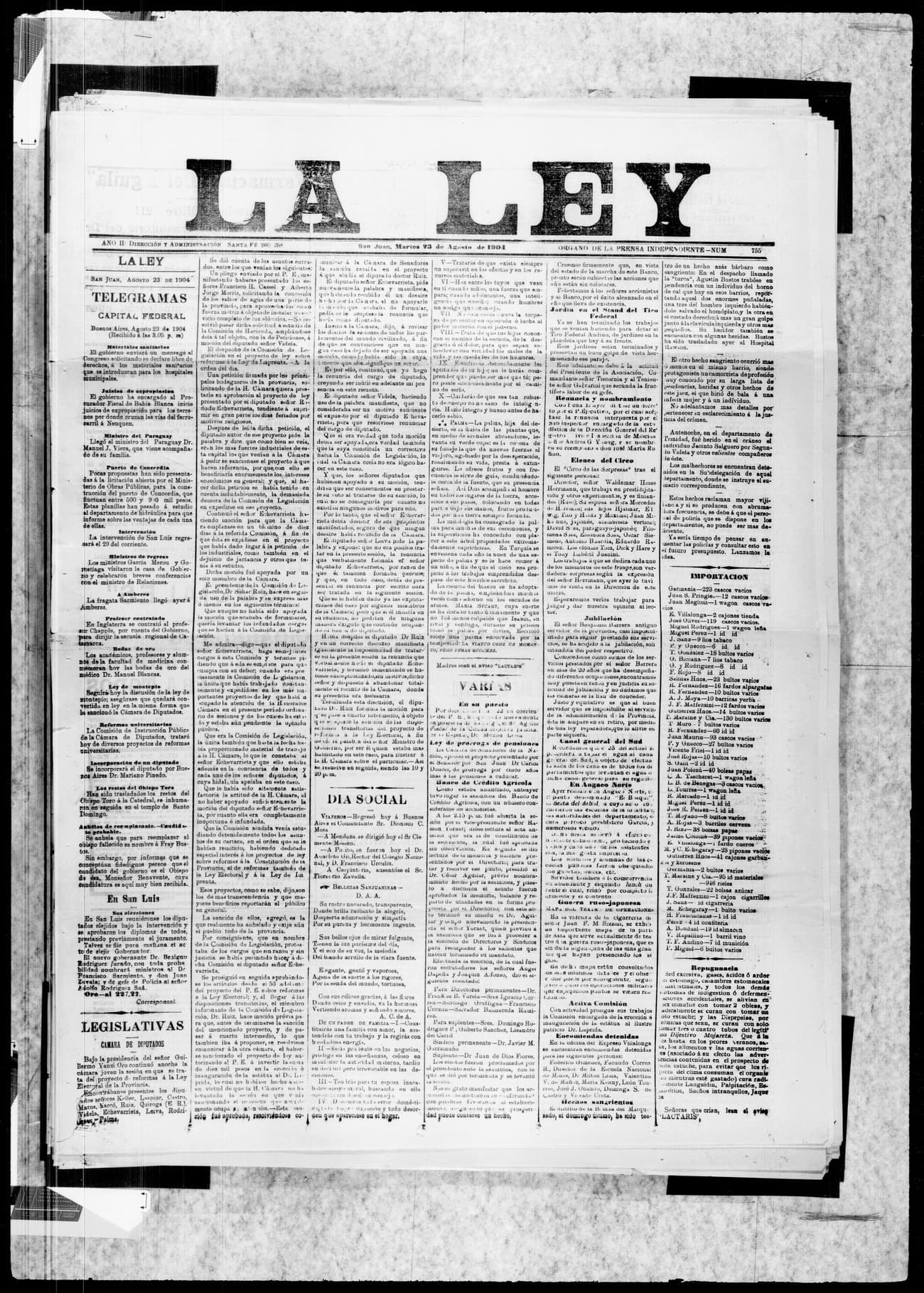 Portada · 23 de Agosto de 1904