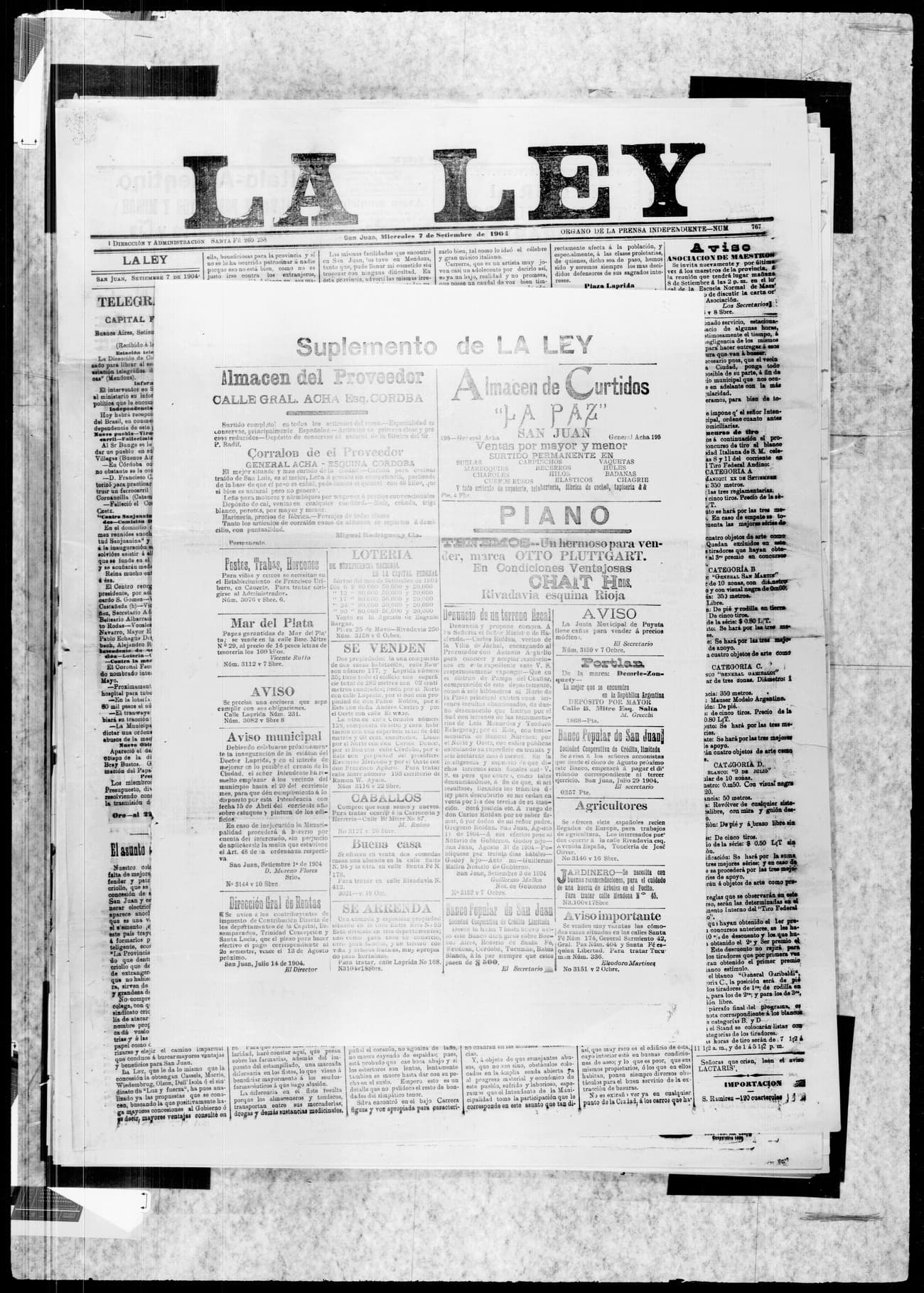 Portada · 7 de Septiembre de 1904