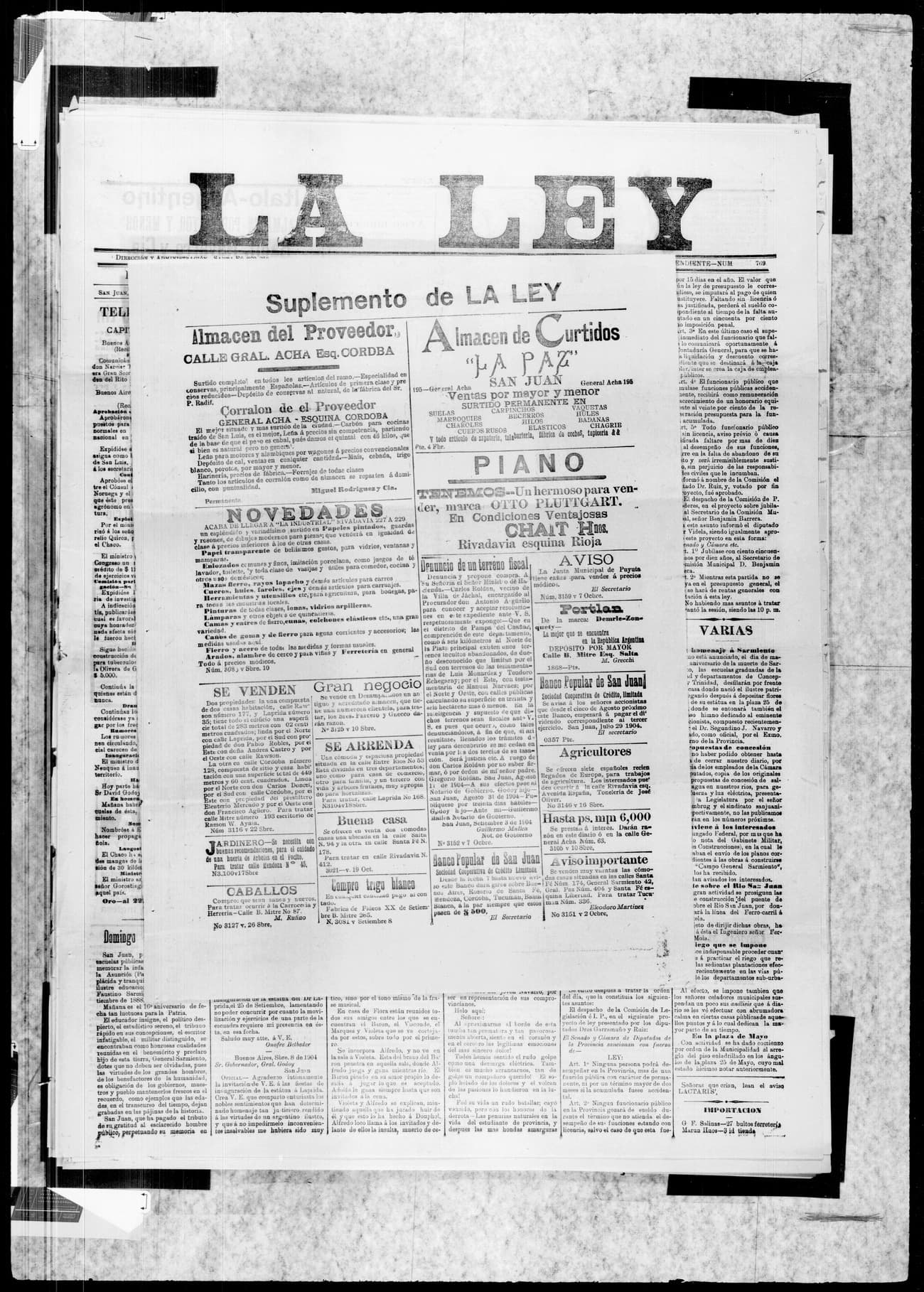 Portada · 10 de Septiembre de 1904