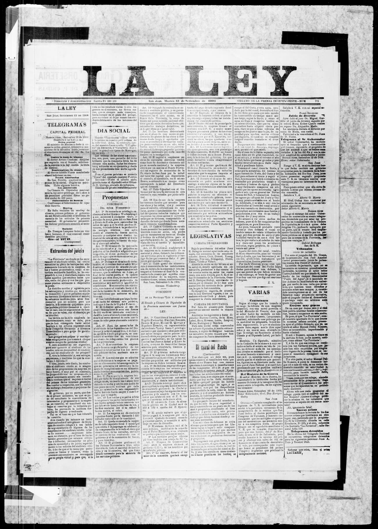 Portada · 13 de Septiembre de 1904
